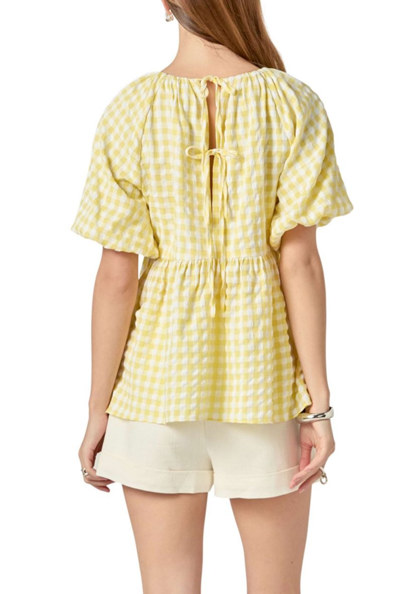 Blouson Baby Doll Spaghetti Tie Top