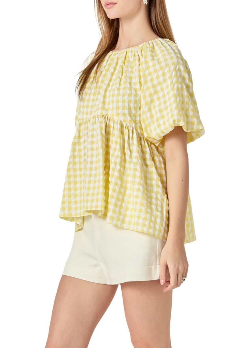 Blouson Baby Doll Spaghetti Tie Top