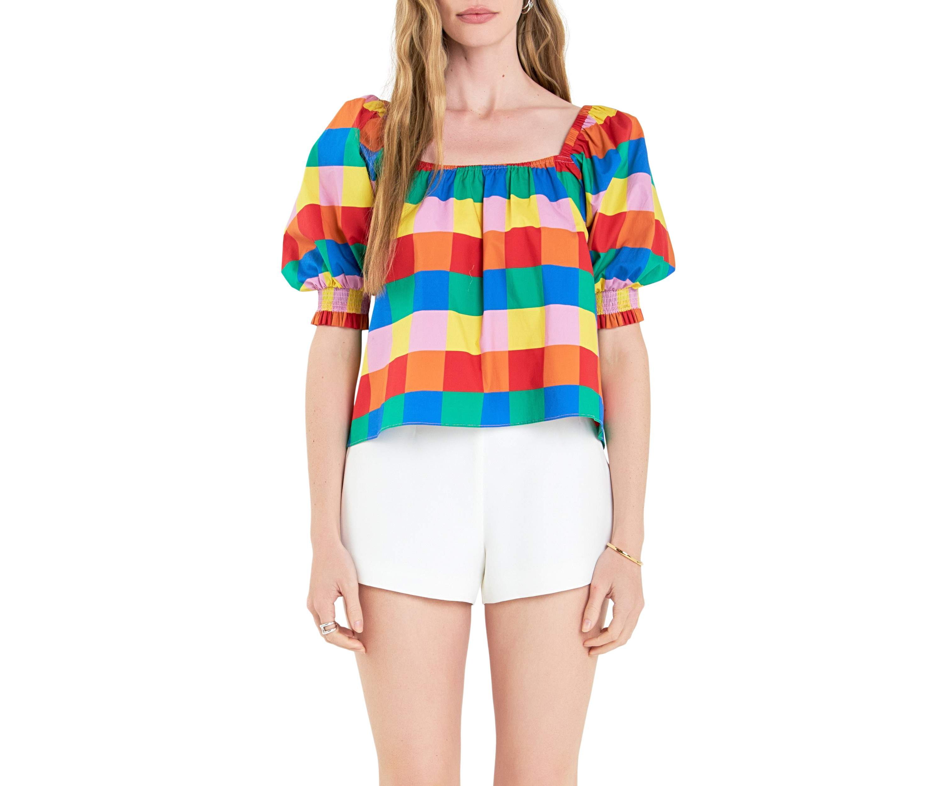 Square neckline Puff Sleeve Top