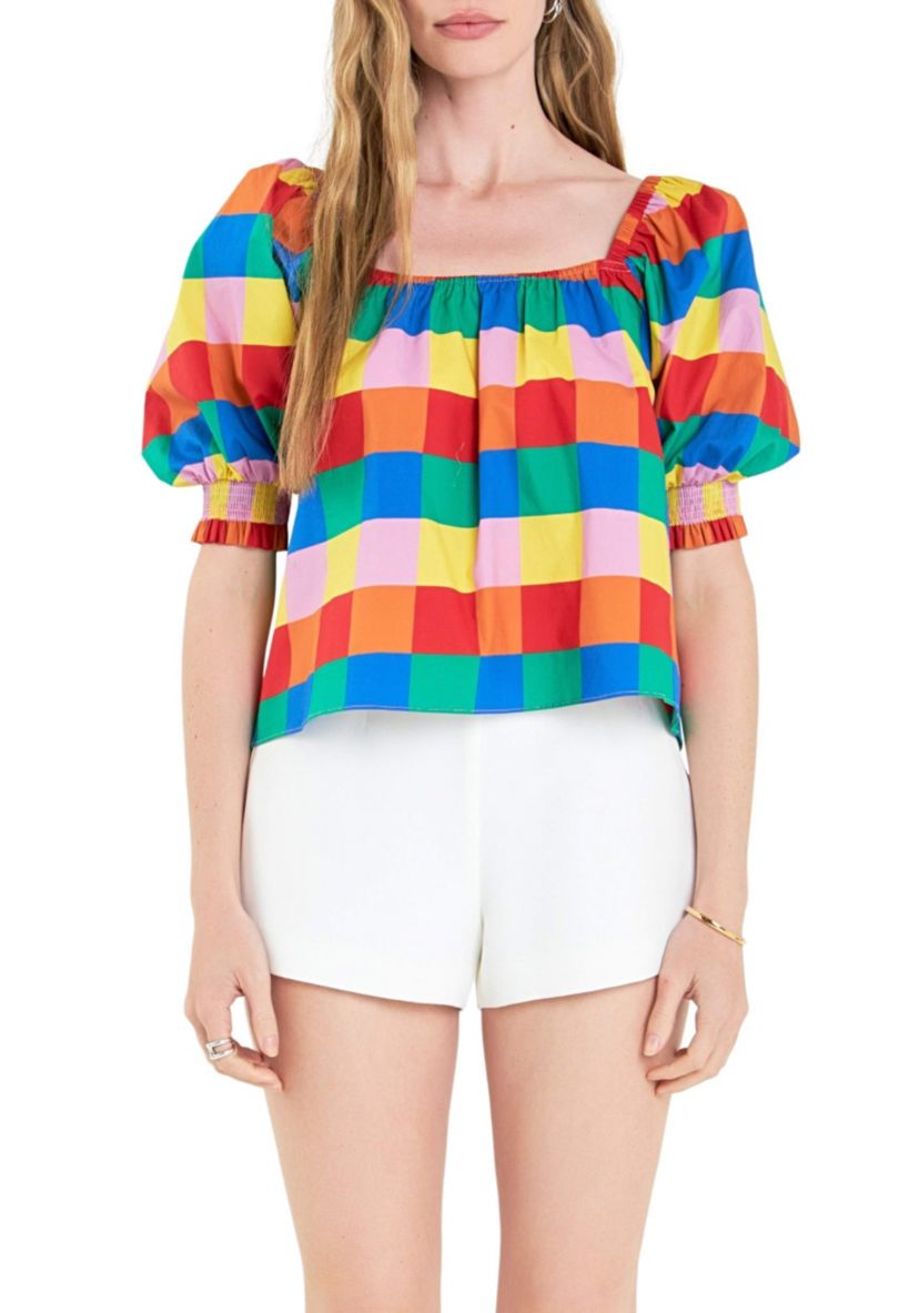 Square neckline Puff Sleeve Top