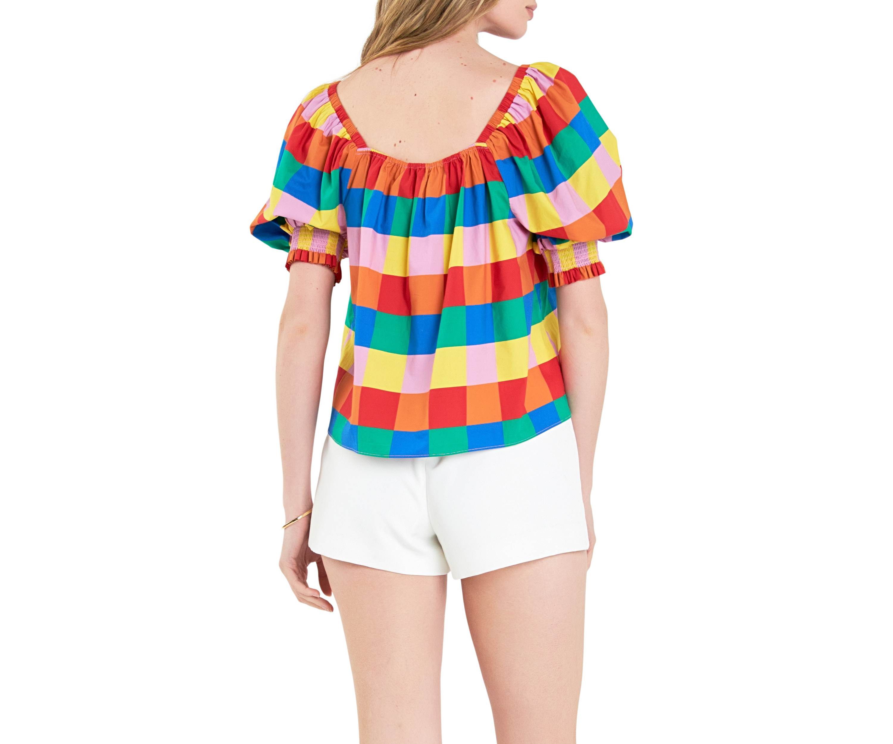 Square neckline Puff Sleeve Top