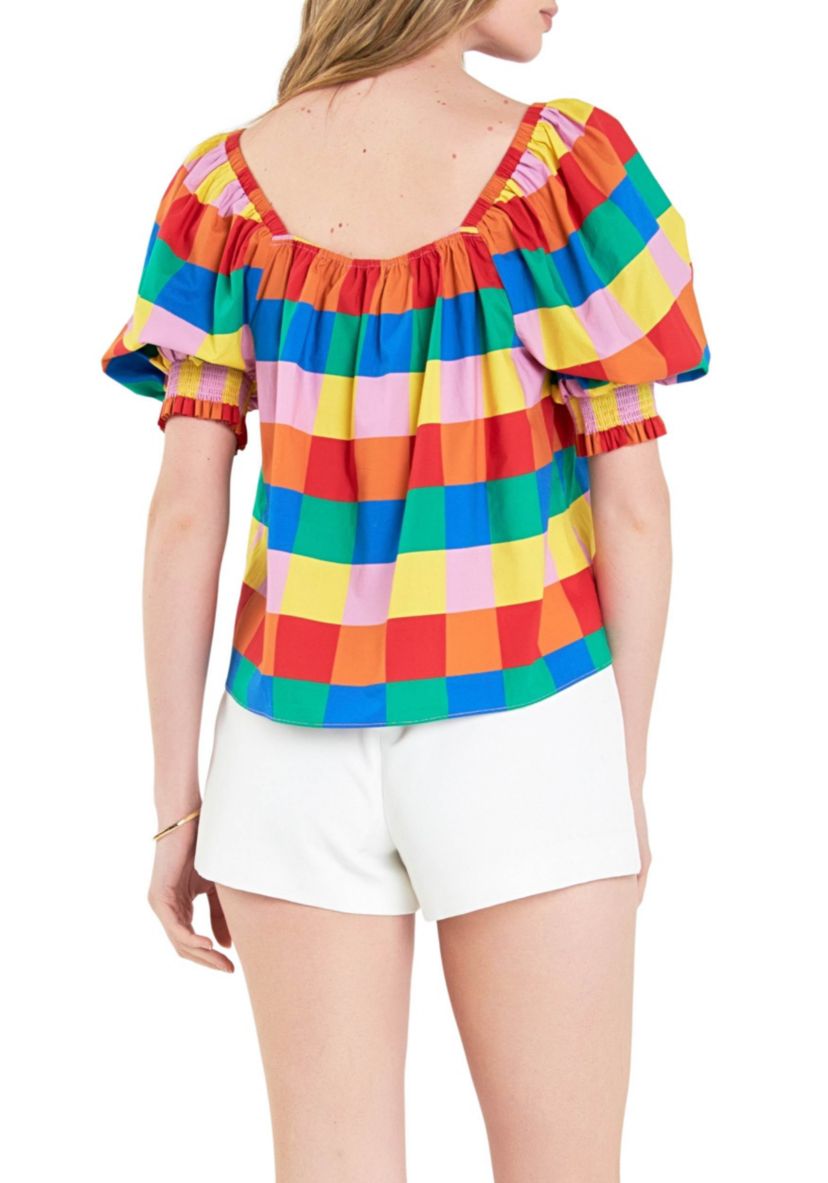 Square neckline Puff Sleeve Top