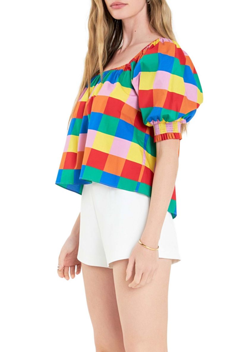 Square neckline Puff Sleeve Top
