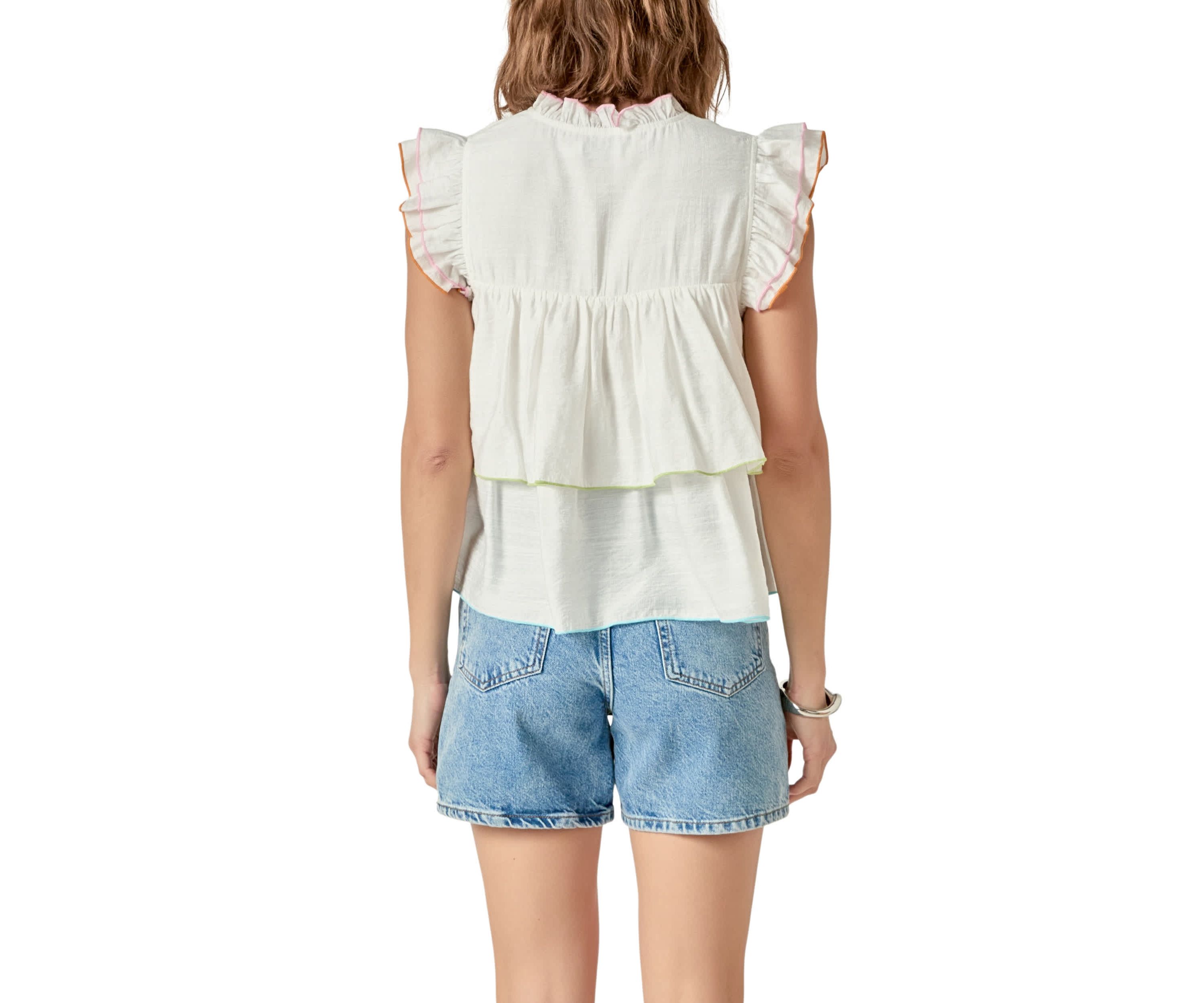 Colorblock Edge Tiered Top