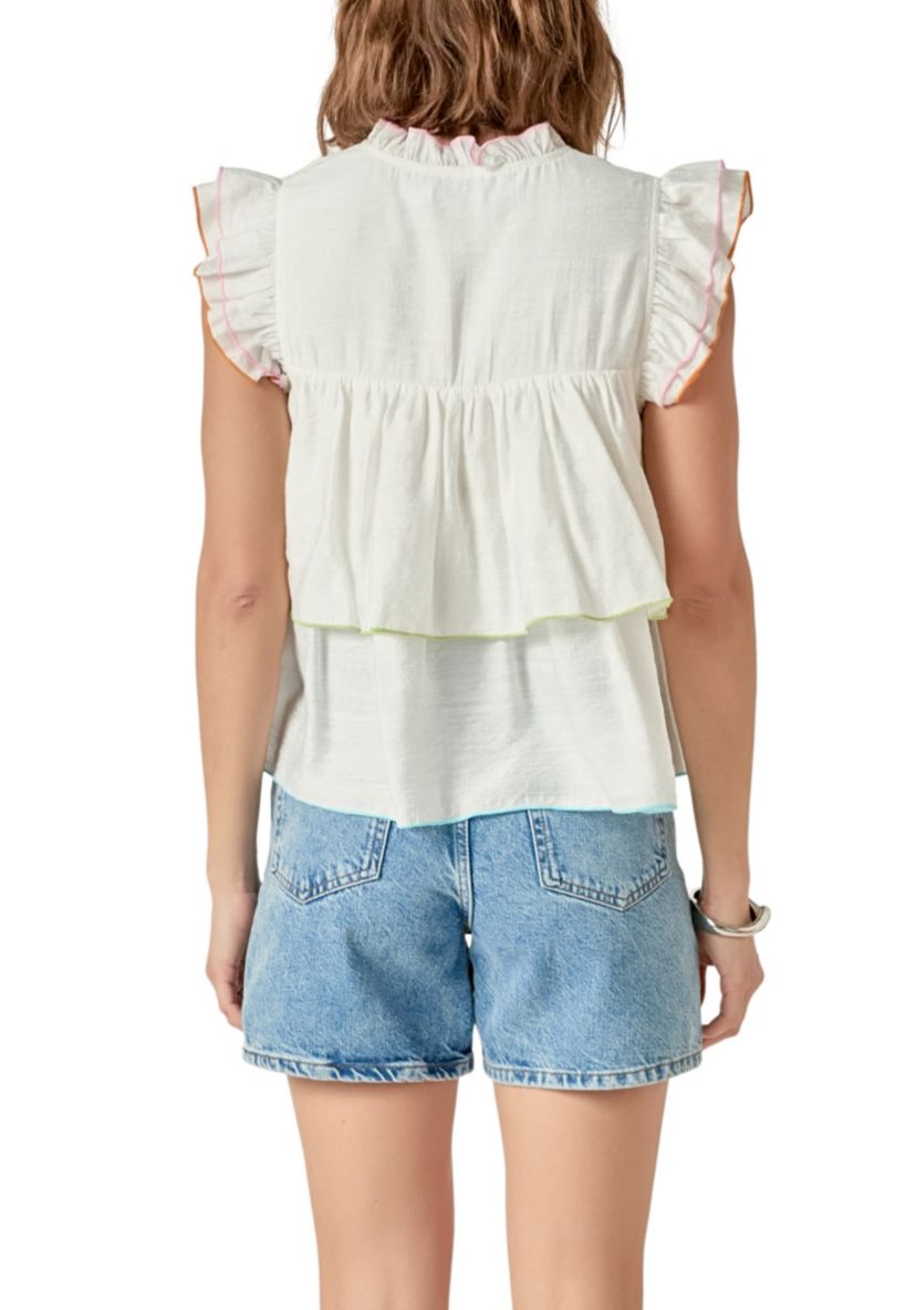 Colorblock Edge Tiered Top