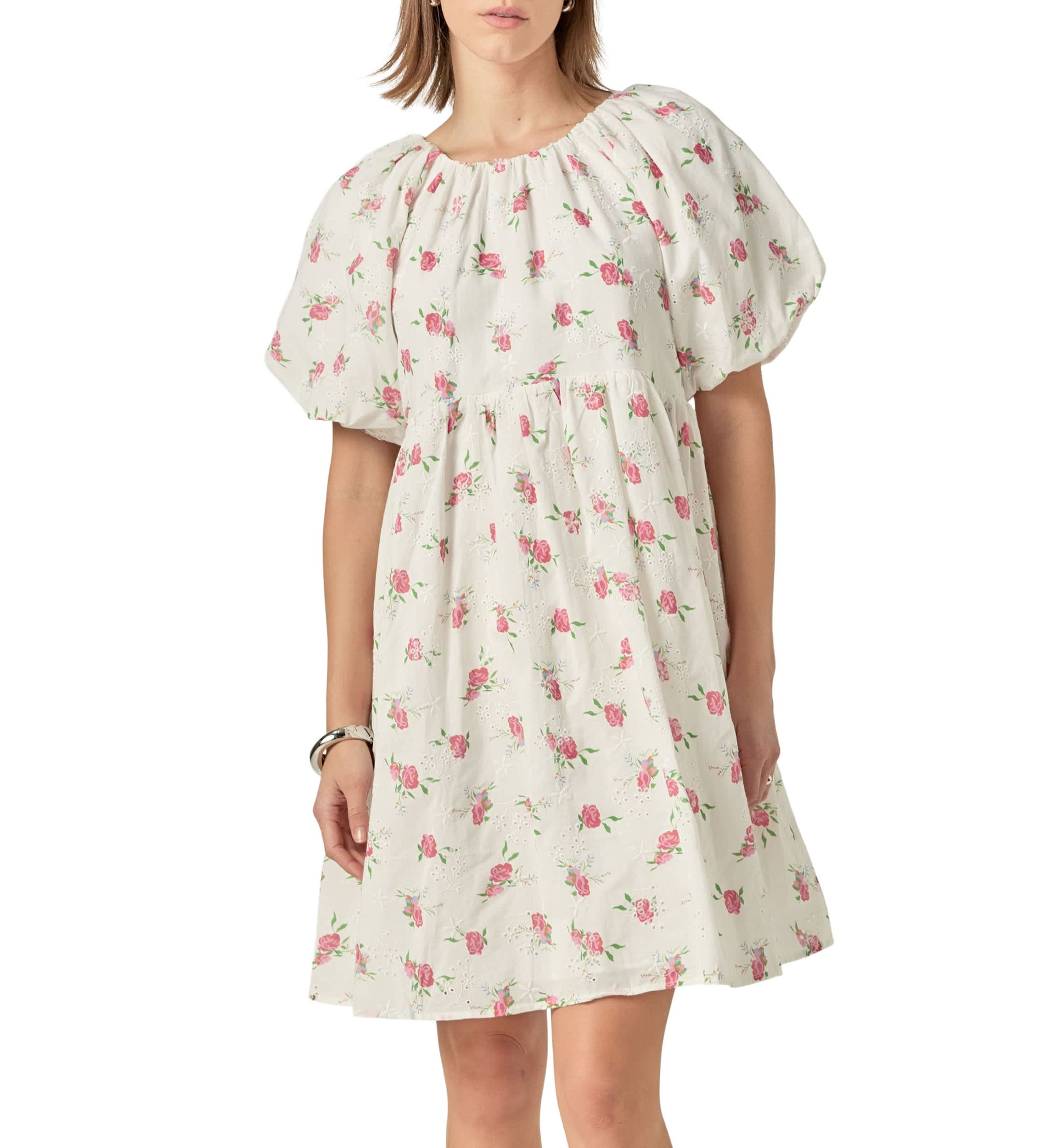 Floral Cotton Embroidered Dress