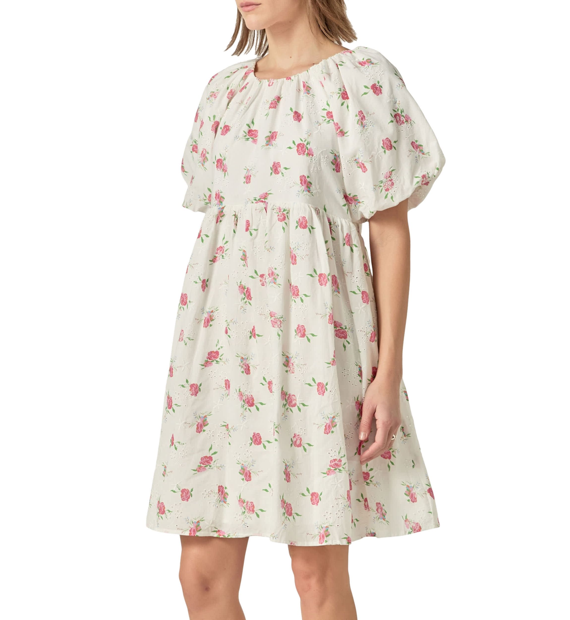 Floral Cotton Embroidered Dress