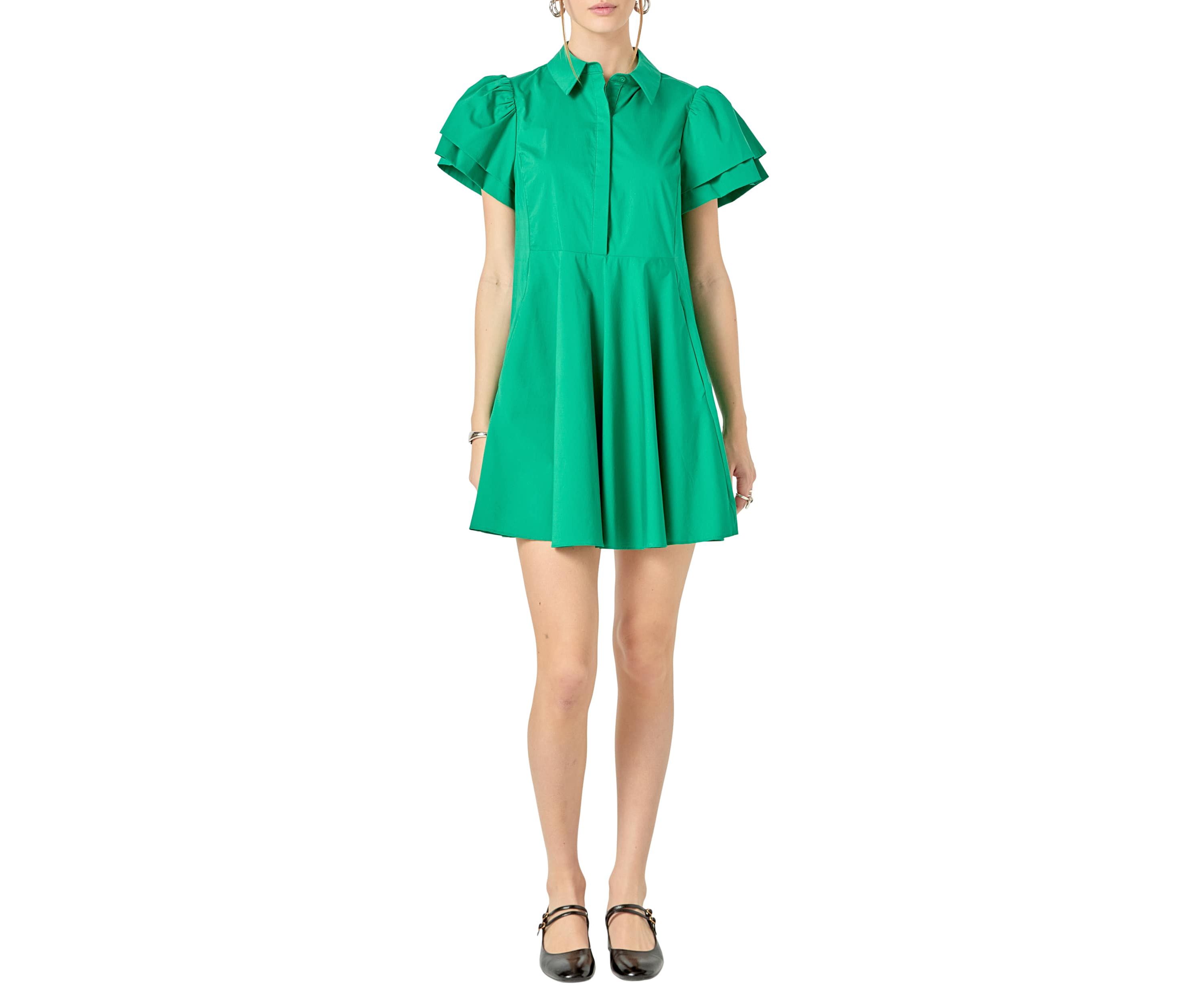 PEPLUM SHIRT MINI DRESS