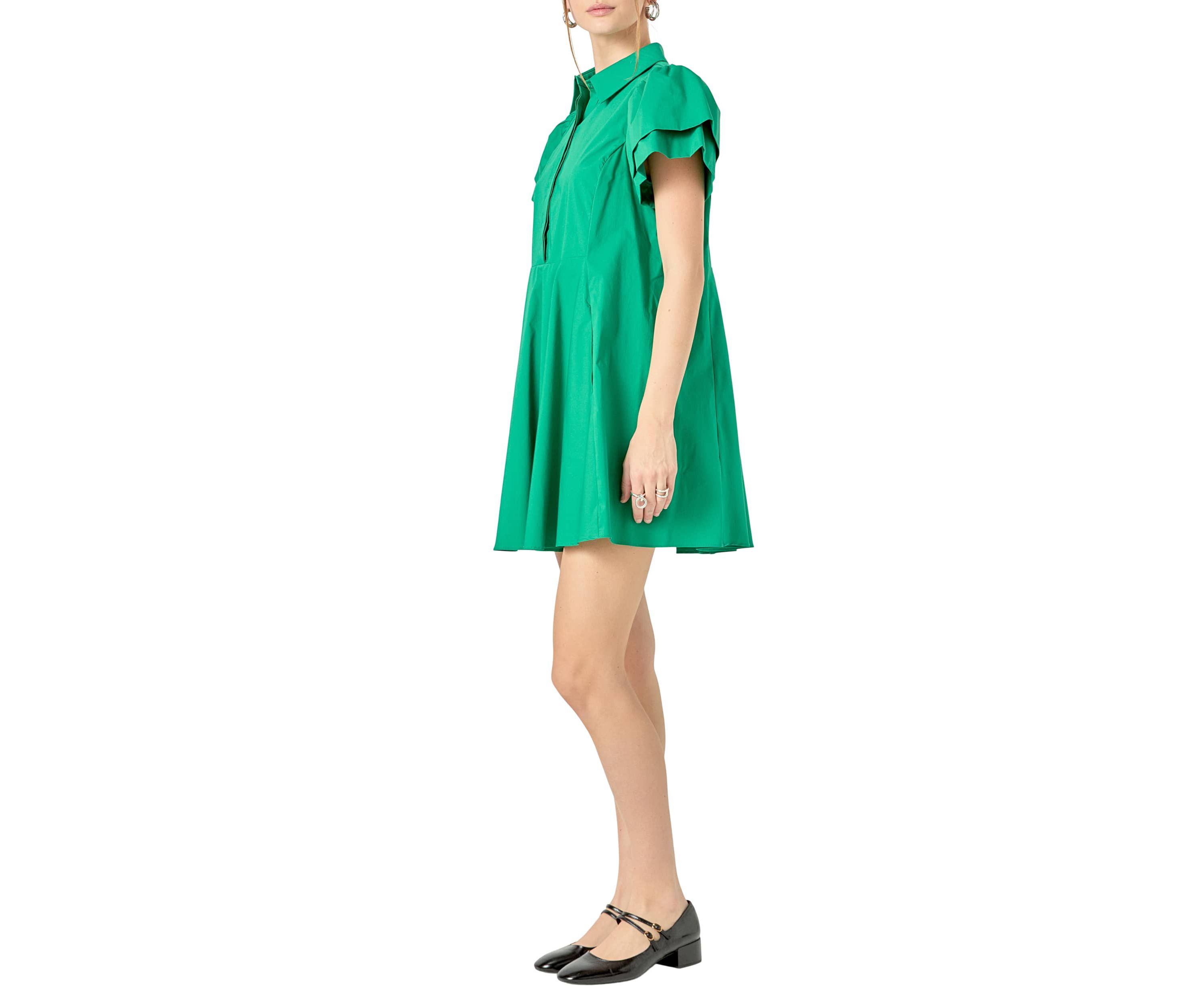 PEPLUM SHIRT MINI DRESS