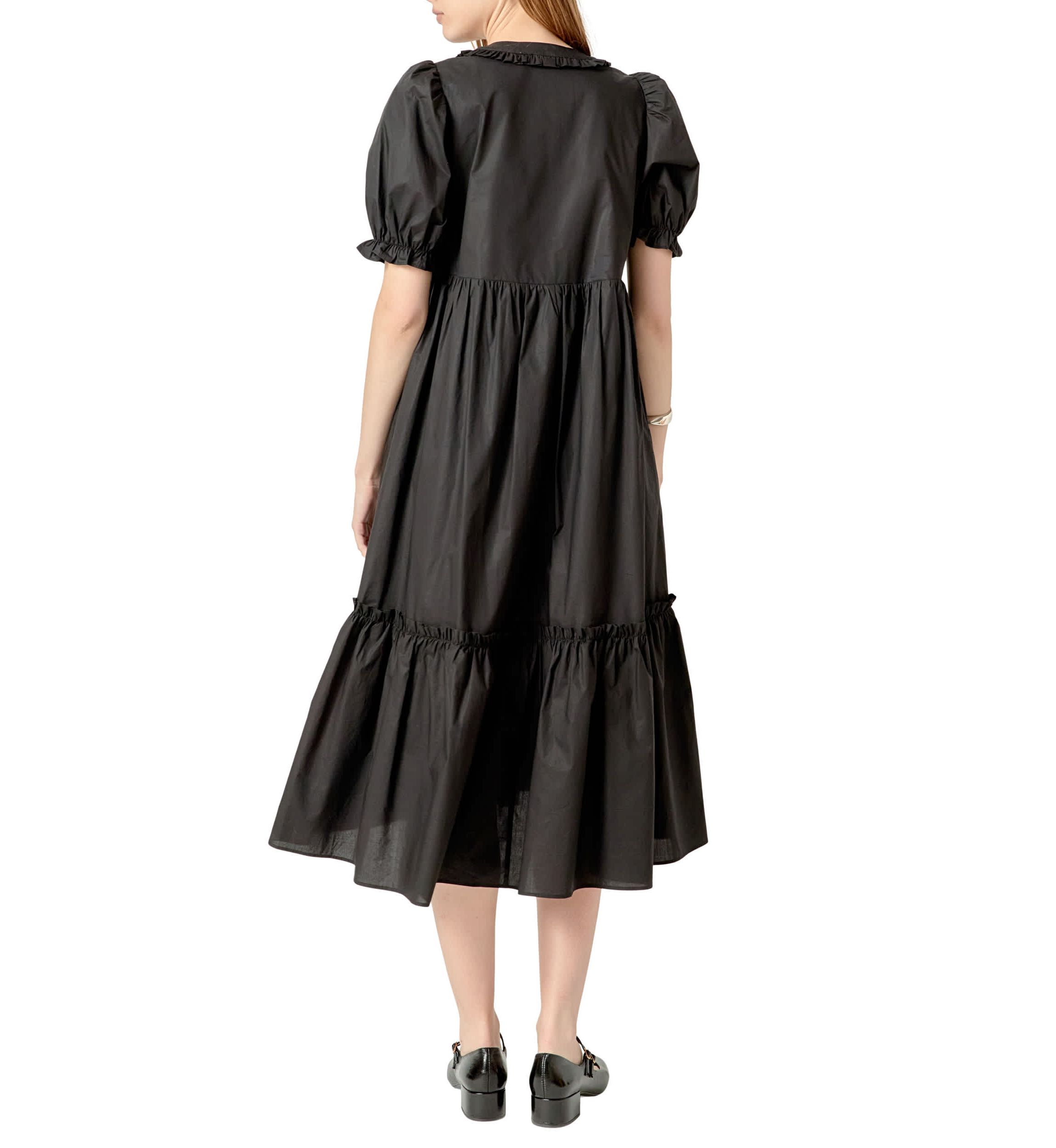 SOLID TIERED MIDI DRESS