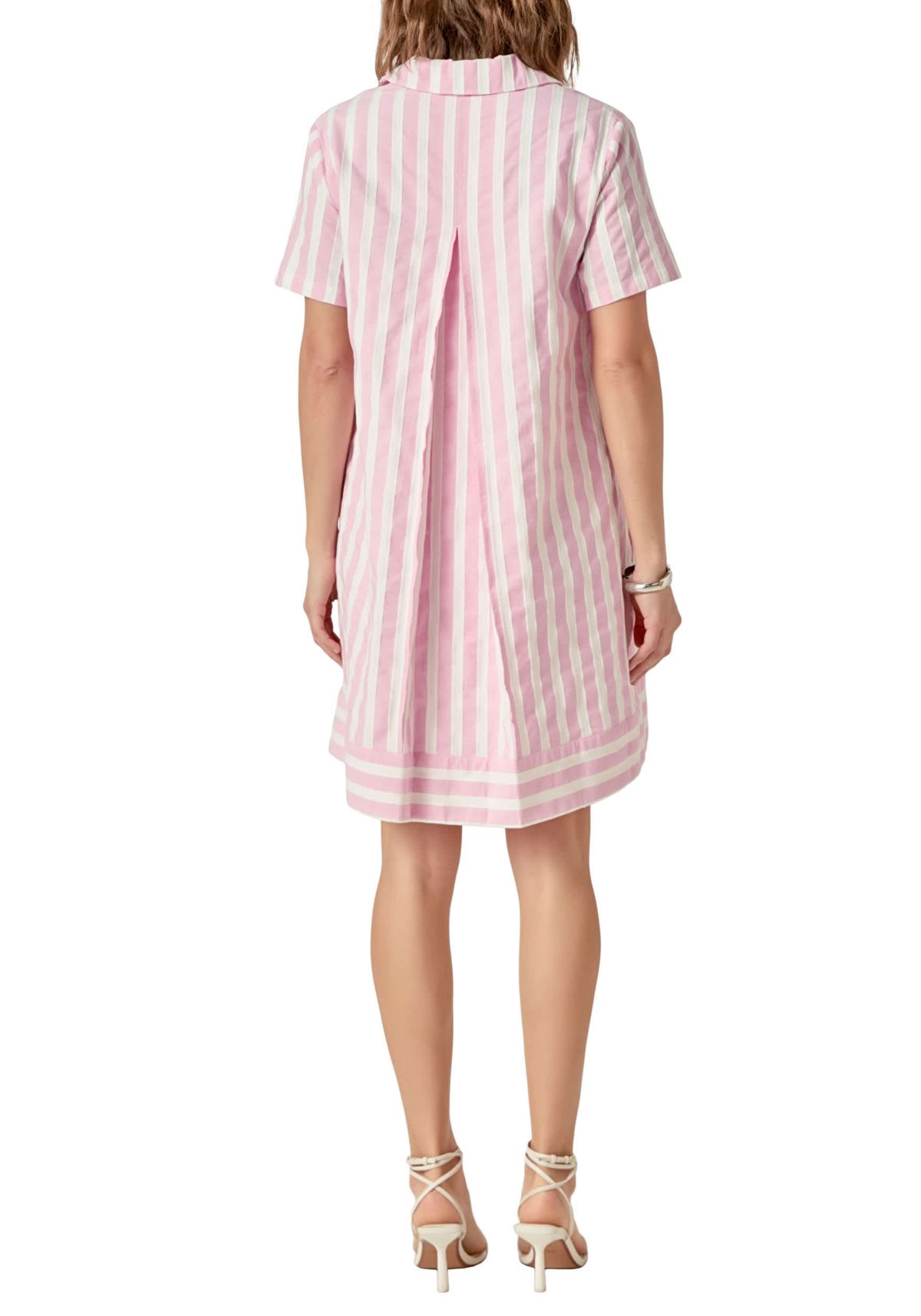STRIPED JACQUARD MINI SHIRT DRESS