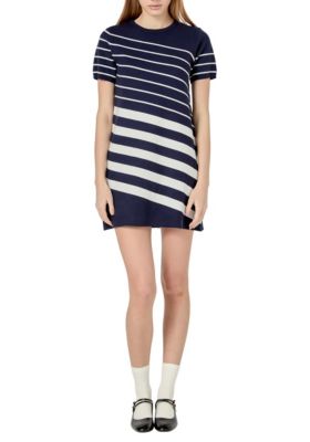 ENGLISH FACTORY Women's MULTI STRIPE MINI DRESS, Large