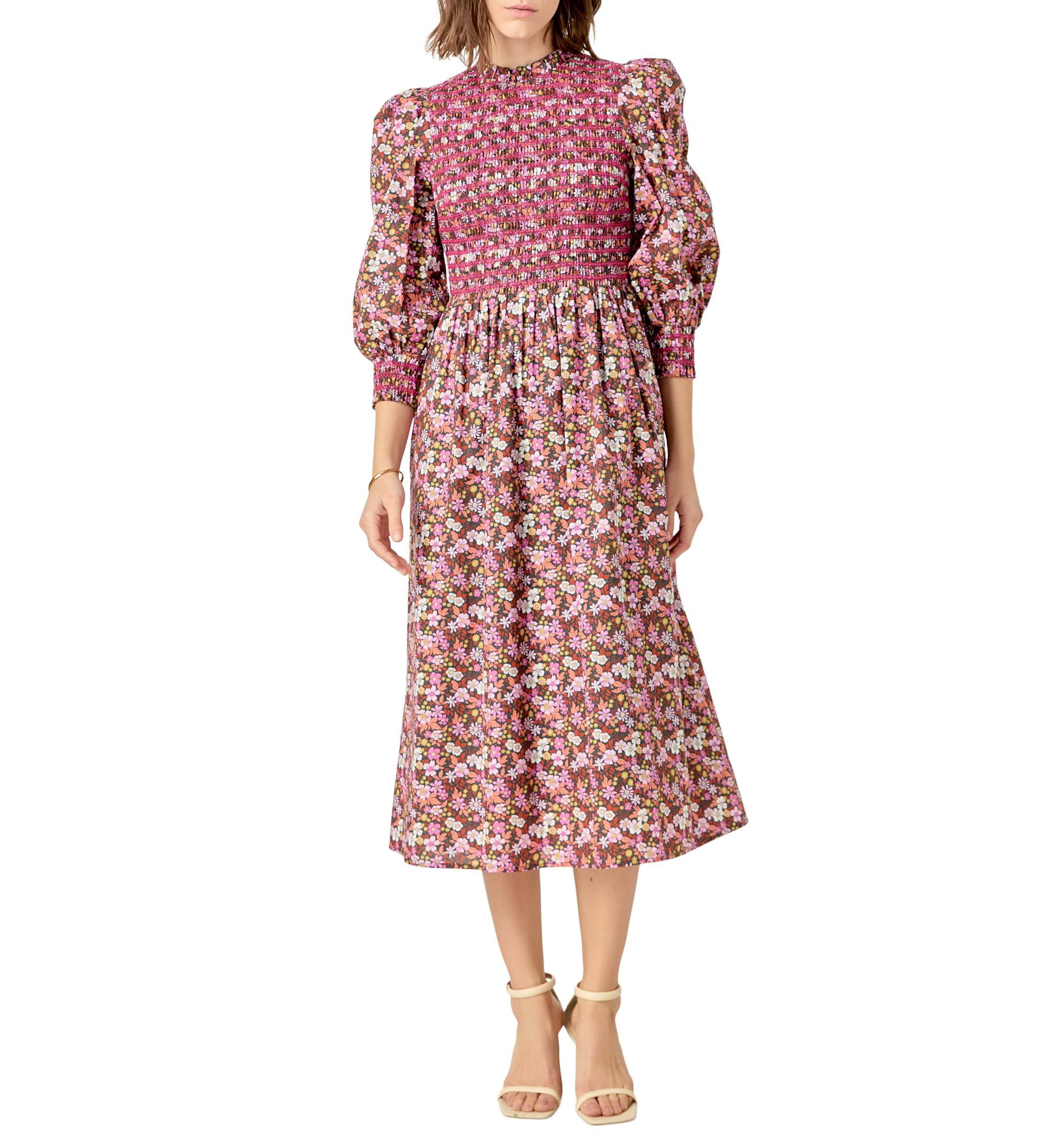 Smocked Midi Dress