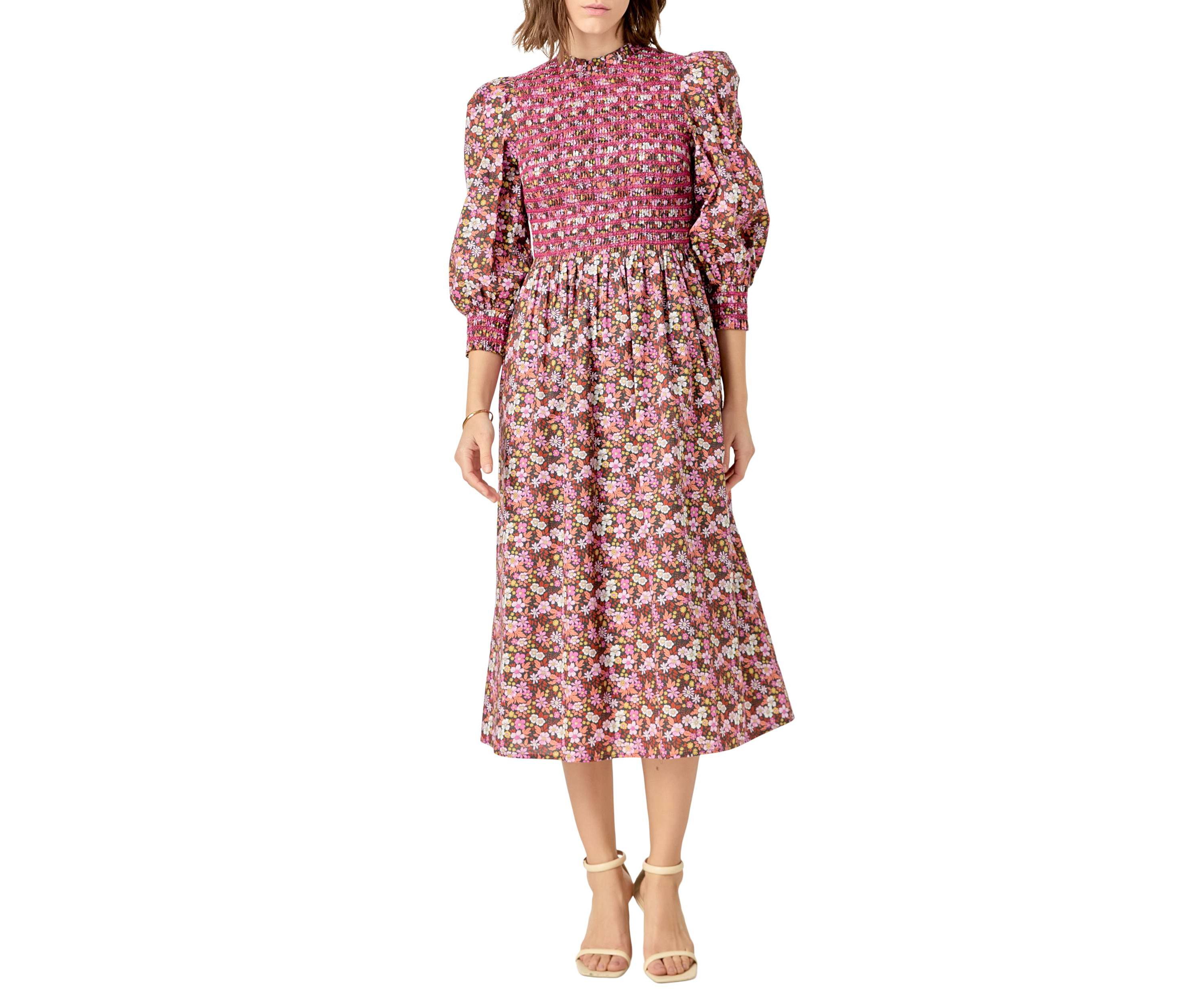 Smocked Midi Dress