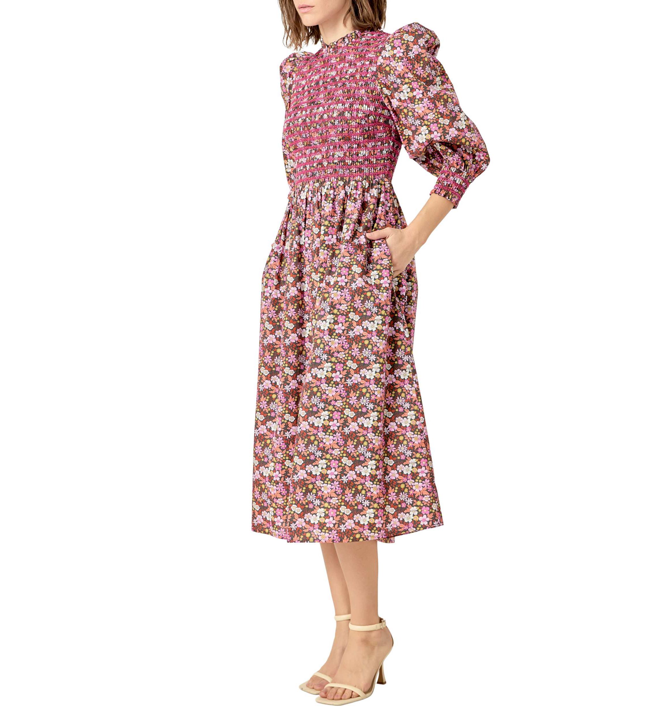 Smocked Midi Dress