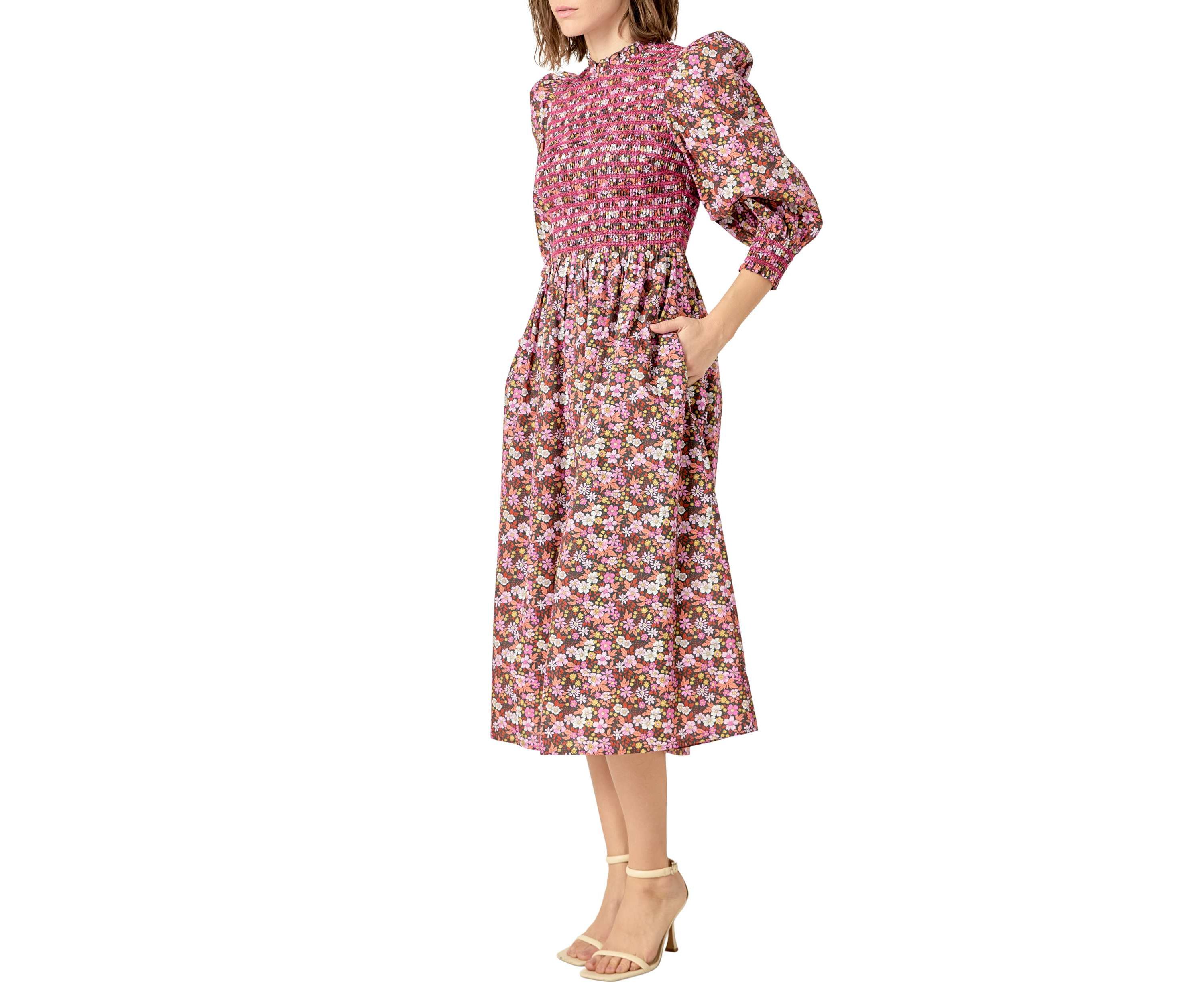 Smocked Midi Dress