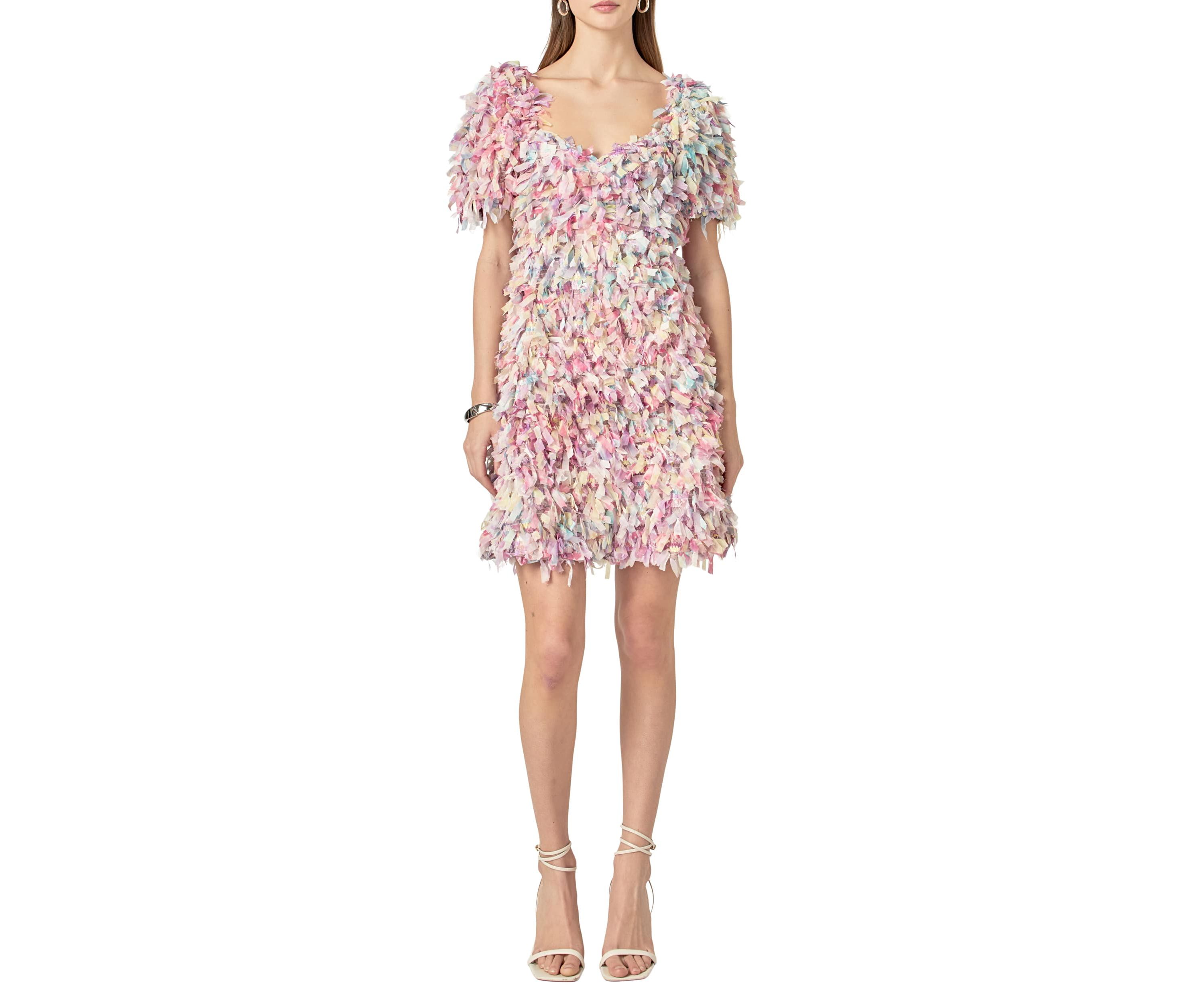 Textured Ribbon Mini Full Dress