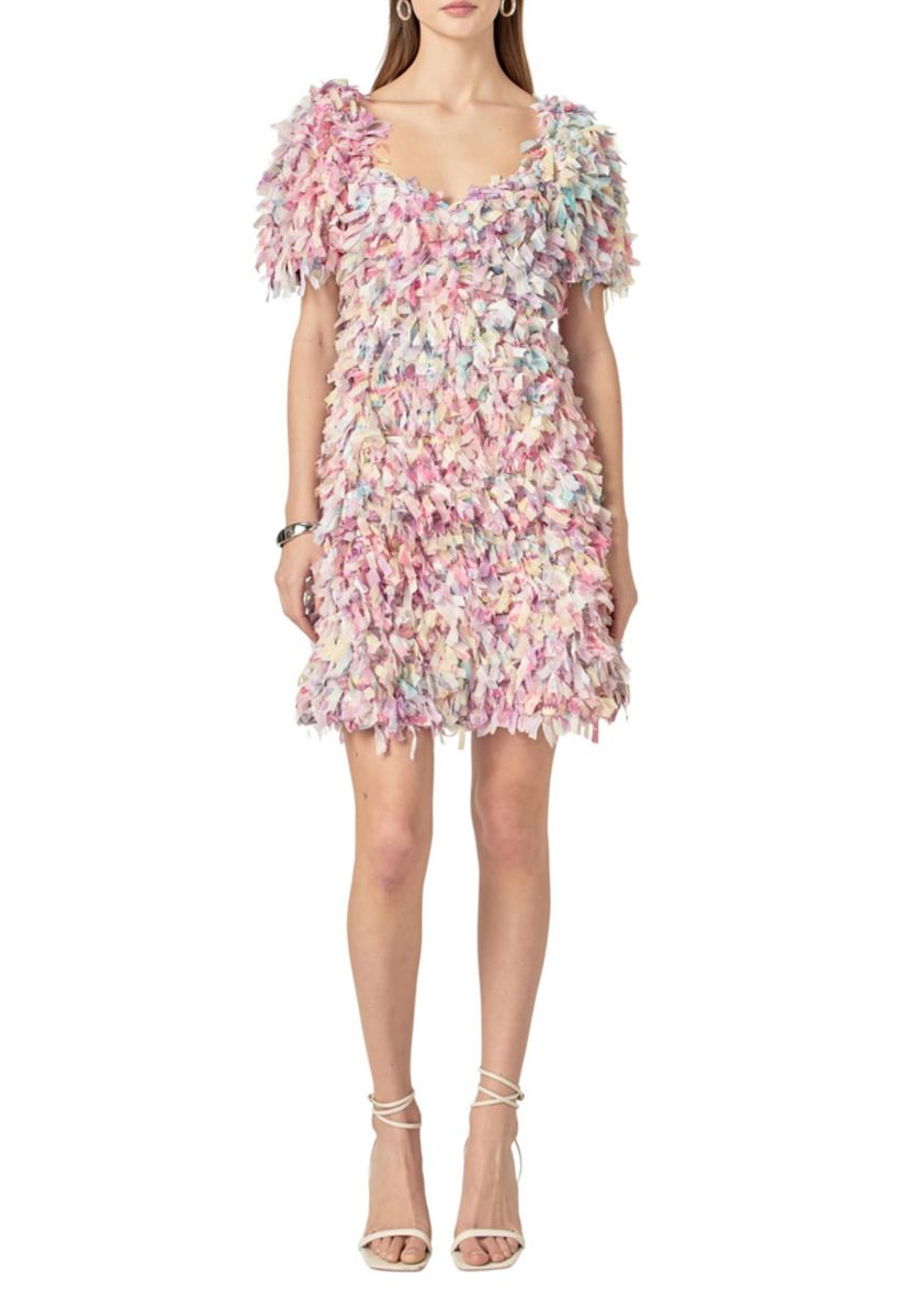 Textured Ribbon Mini Full Dress