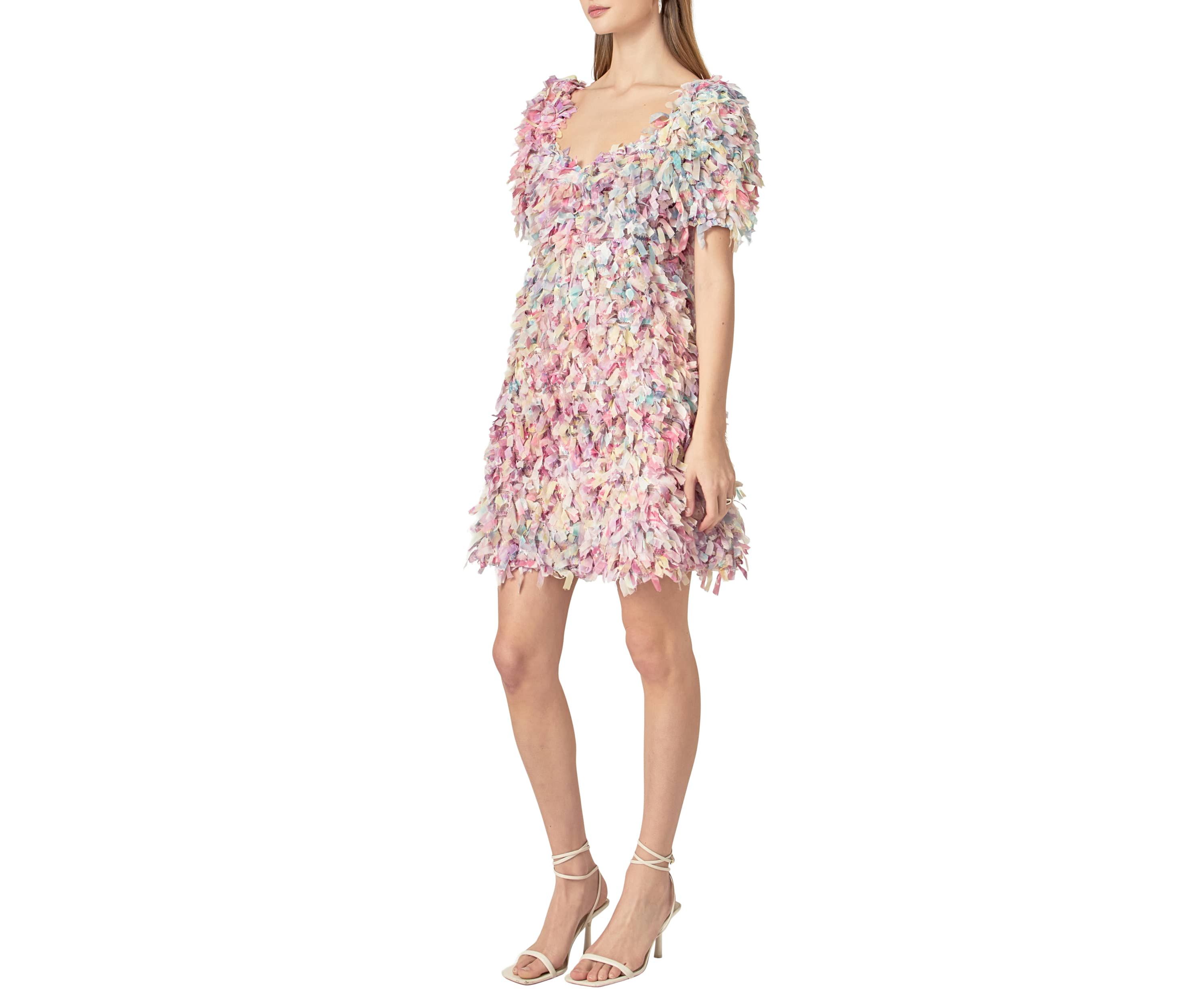 Textured Ribbon Mini Full Dress