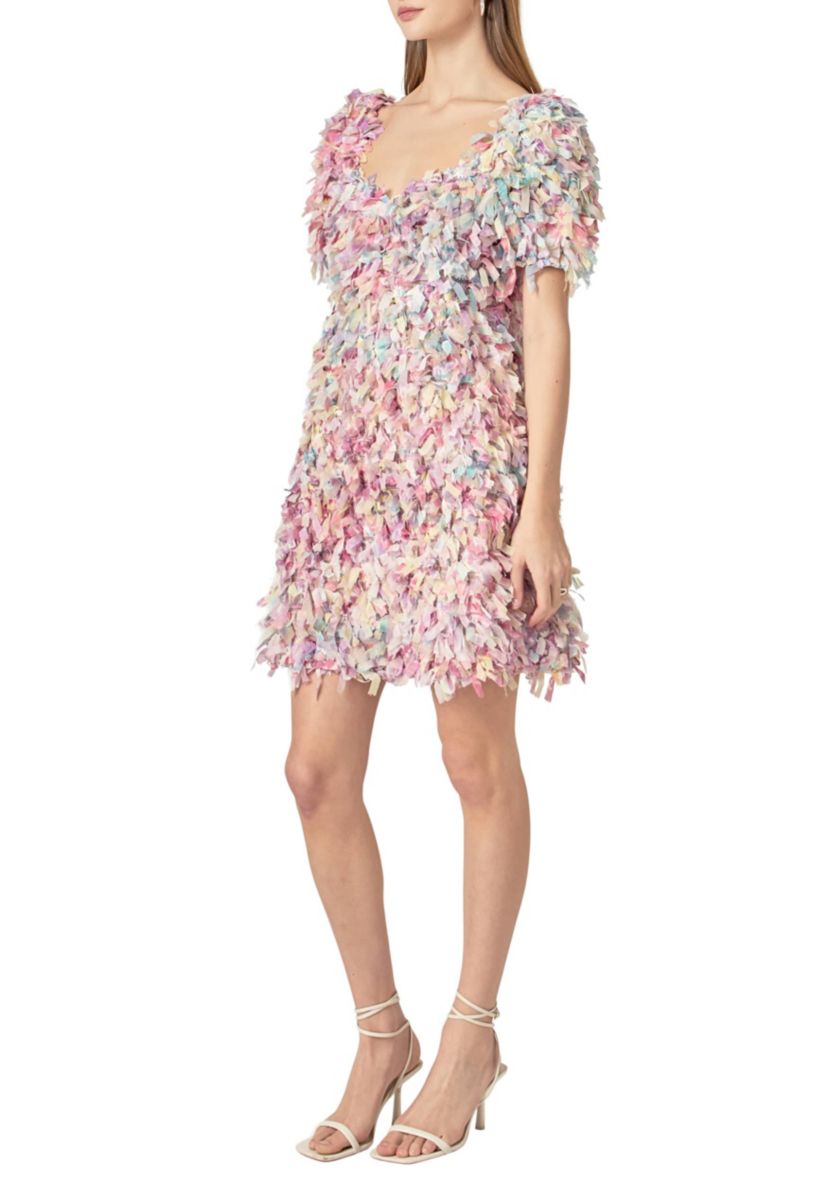 Textured Ribbon Mini Full Dress