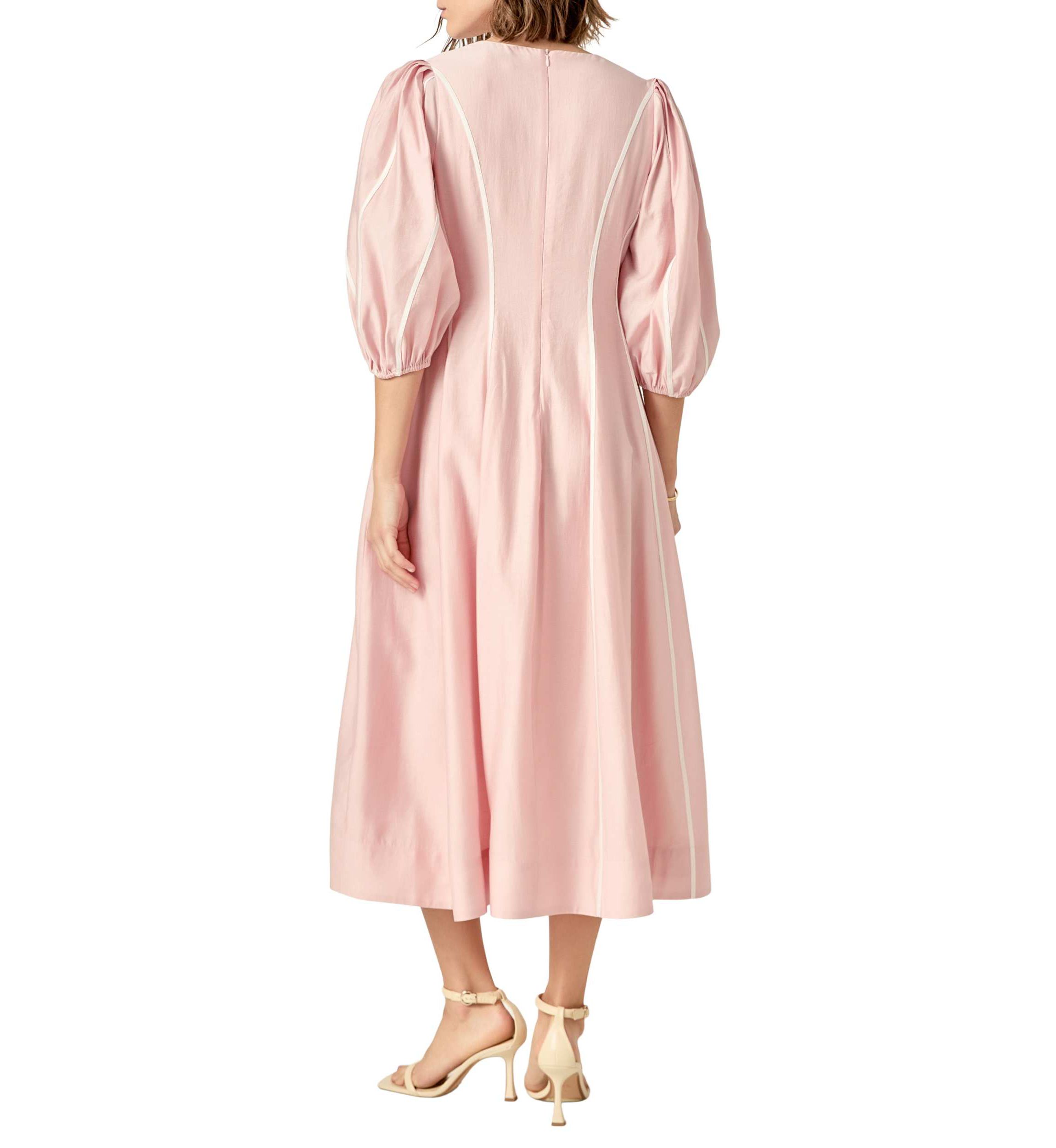 Contrast Binding Midi Dress