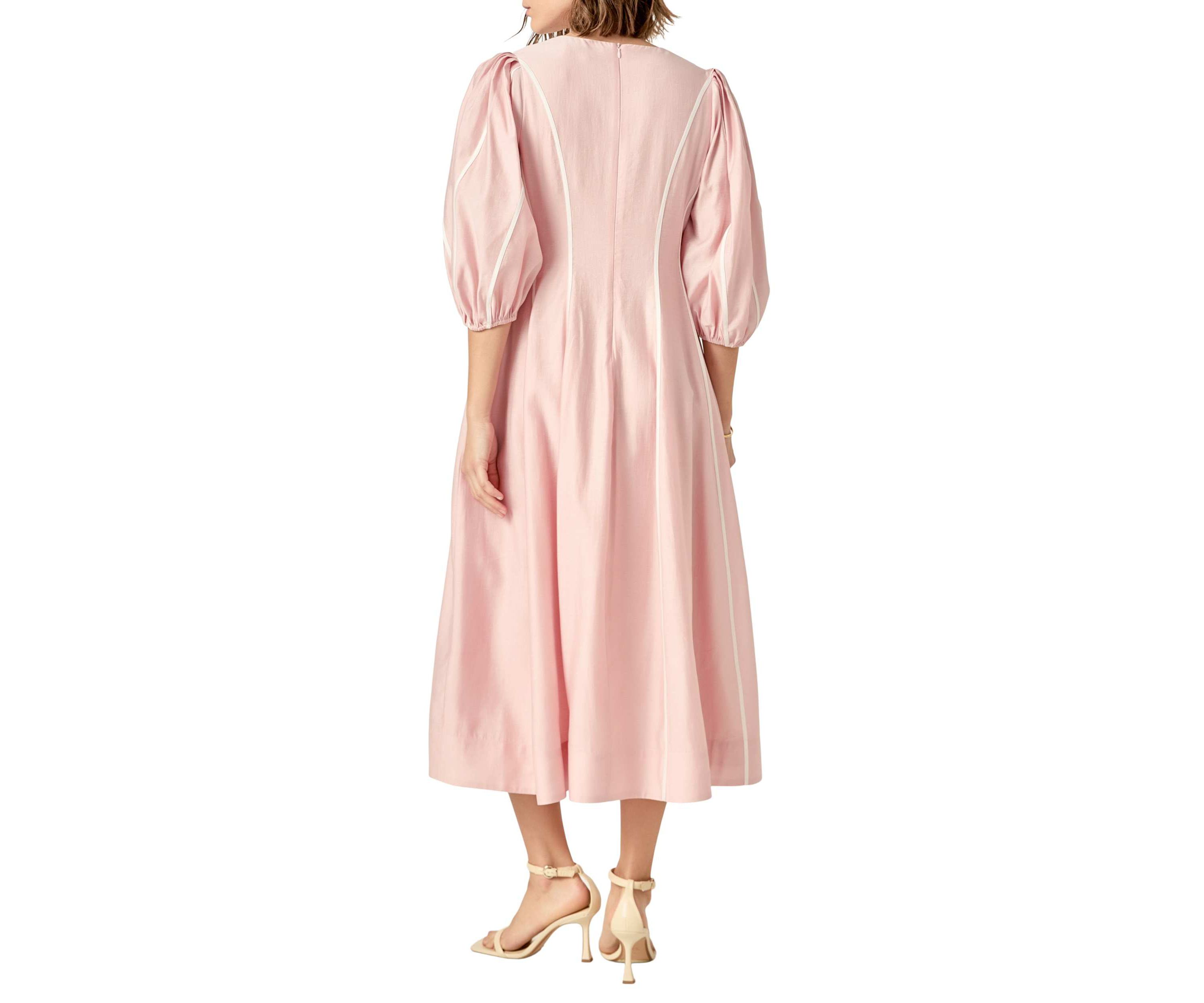 Contrast Binding Midi Dress