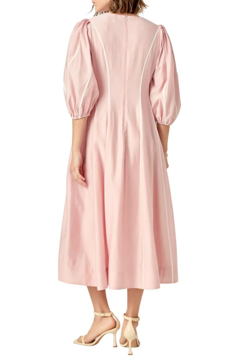 Contrast Binding Midi Dress