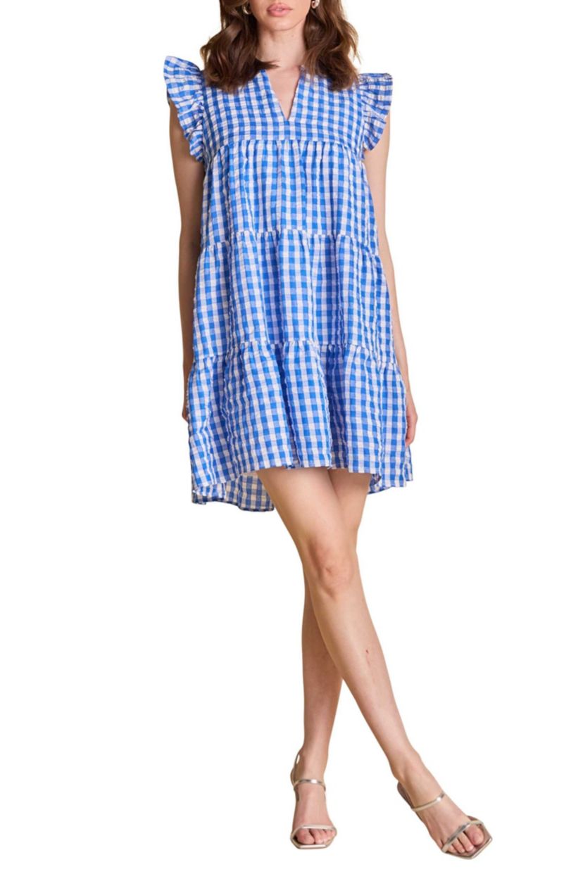 Gingham Check Babydoll Mini Dress