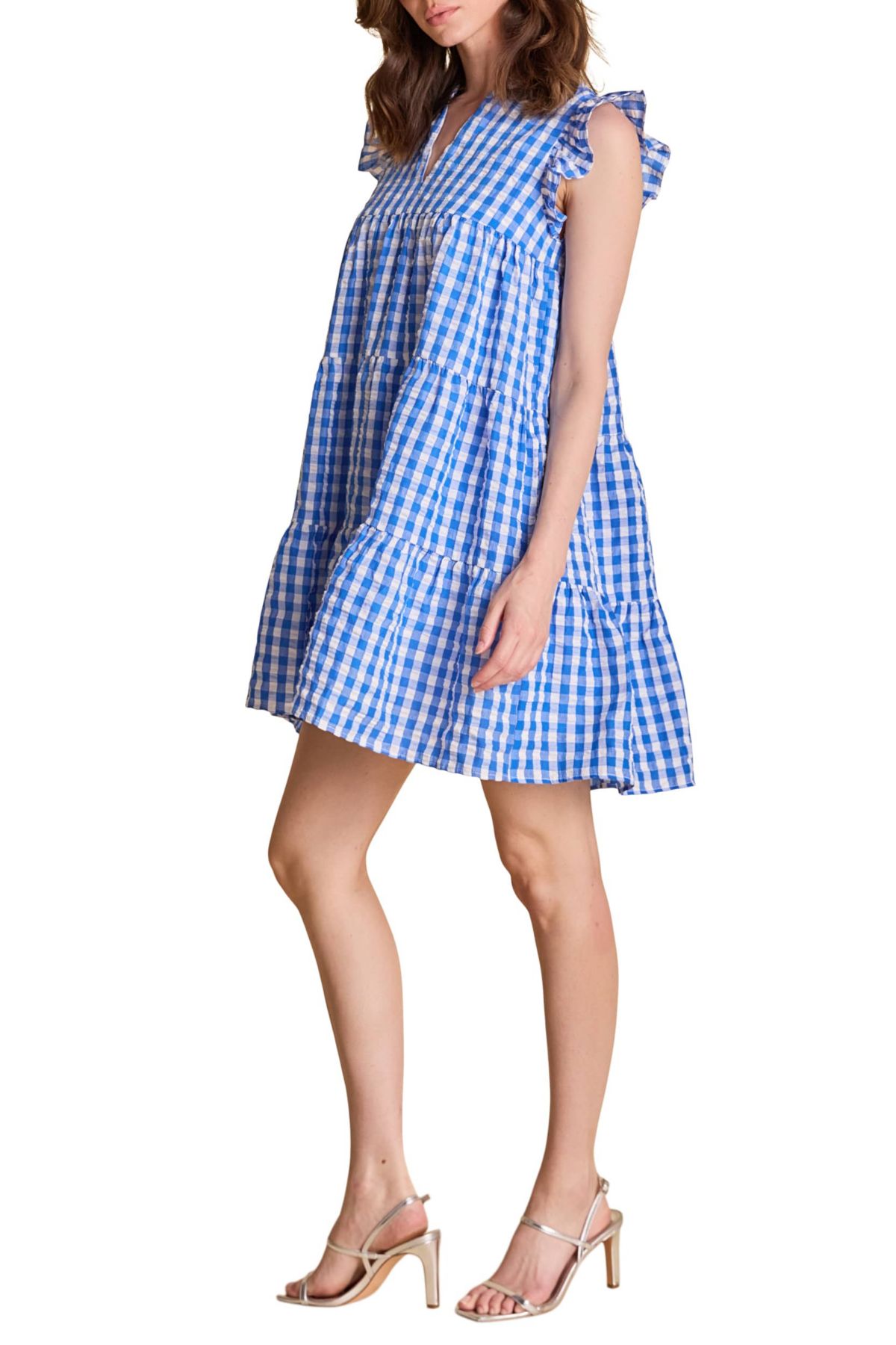 Gingham Check Babydoll Mini Dress