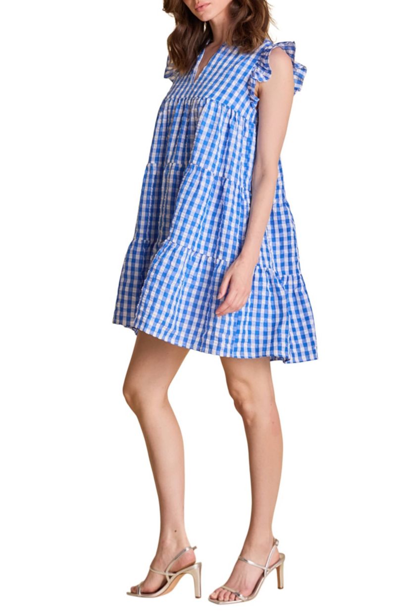 Gingham Check Babydoll Mini Dress