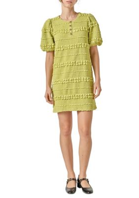 ENGLISH FACTORY Women's Smocked Mini Dress, Small