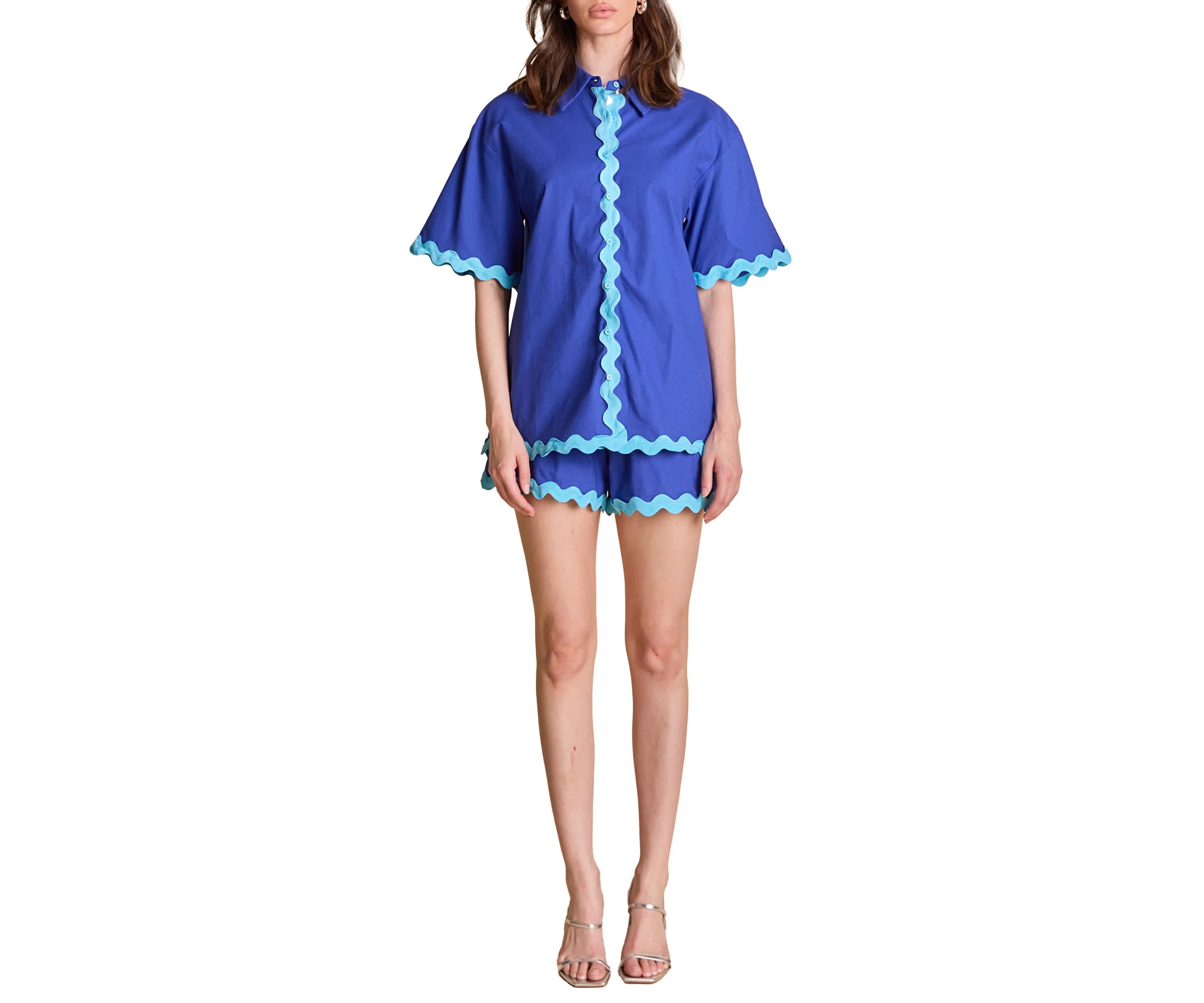 SCALLOP DETAILED SHORT SLEEVES SHIRT