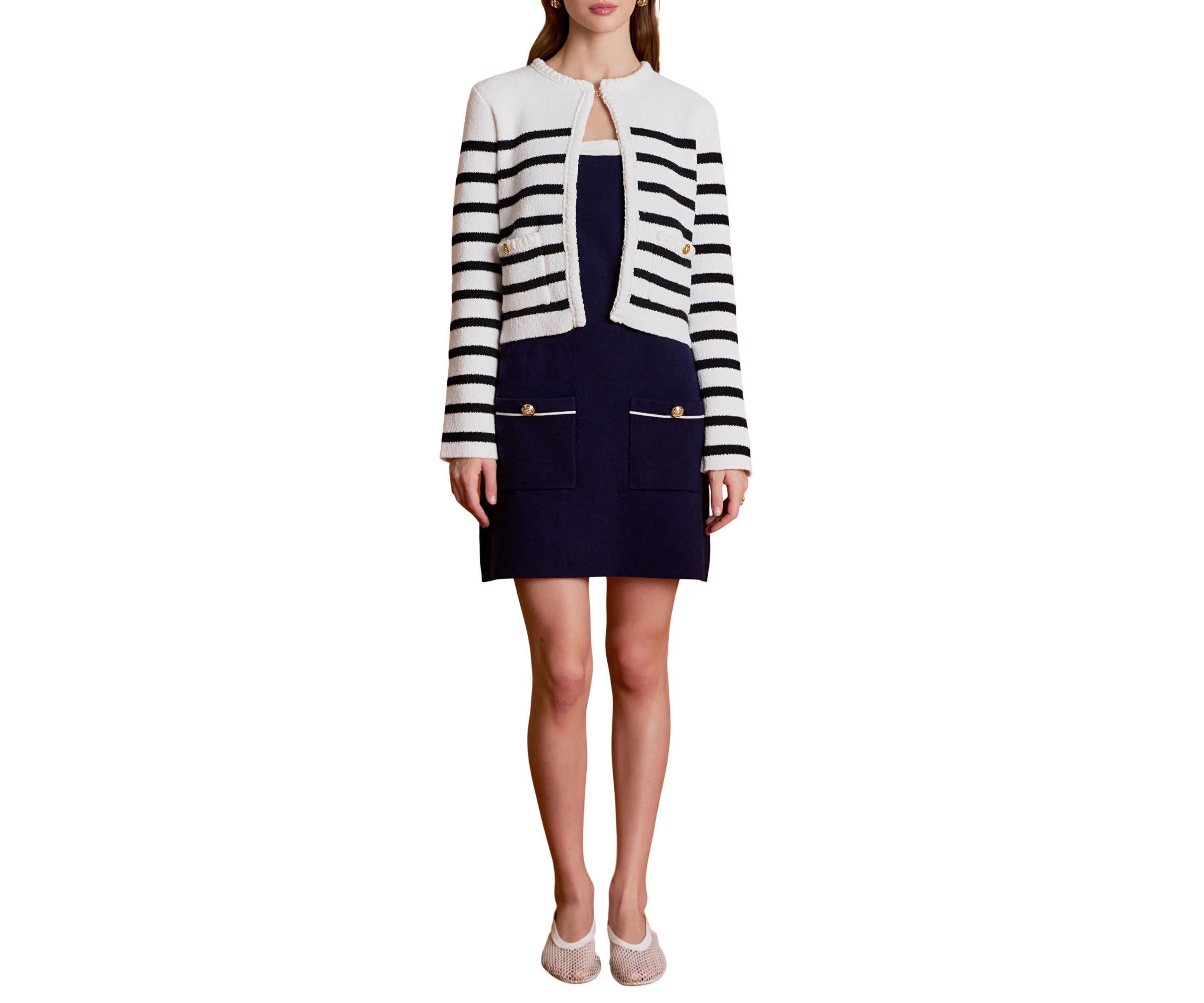 BRAIDED STRIPE CARDIGAN