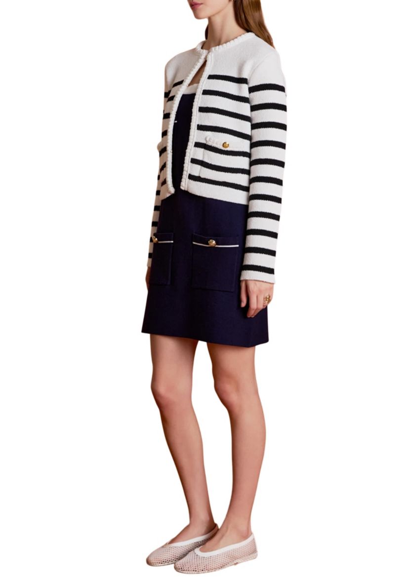 BRAIDED STRIPE CARDIGAN