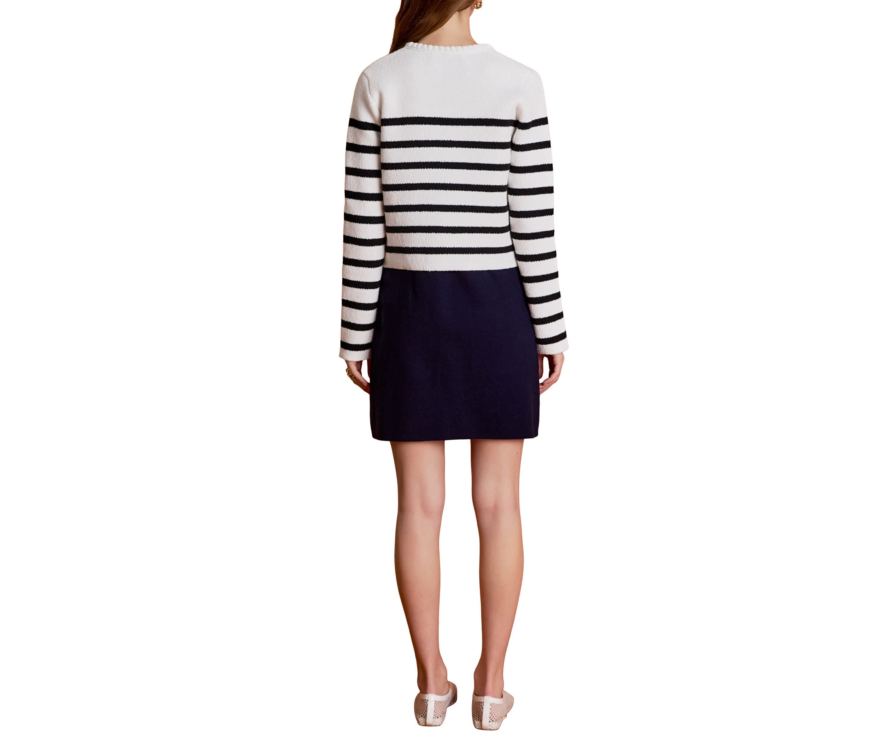 BRAIDED STRIPE CARDIGAN