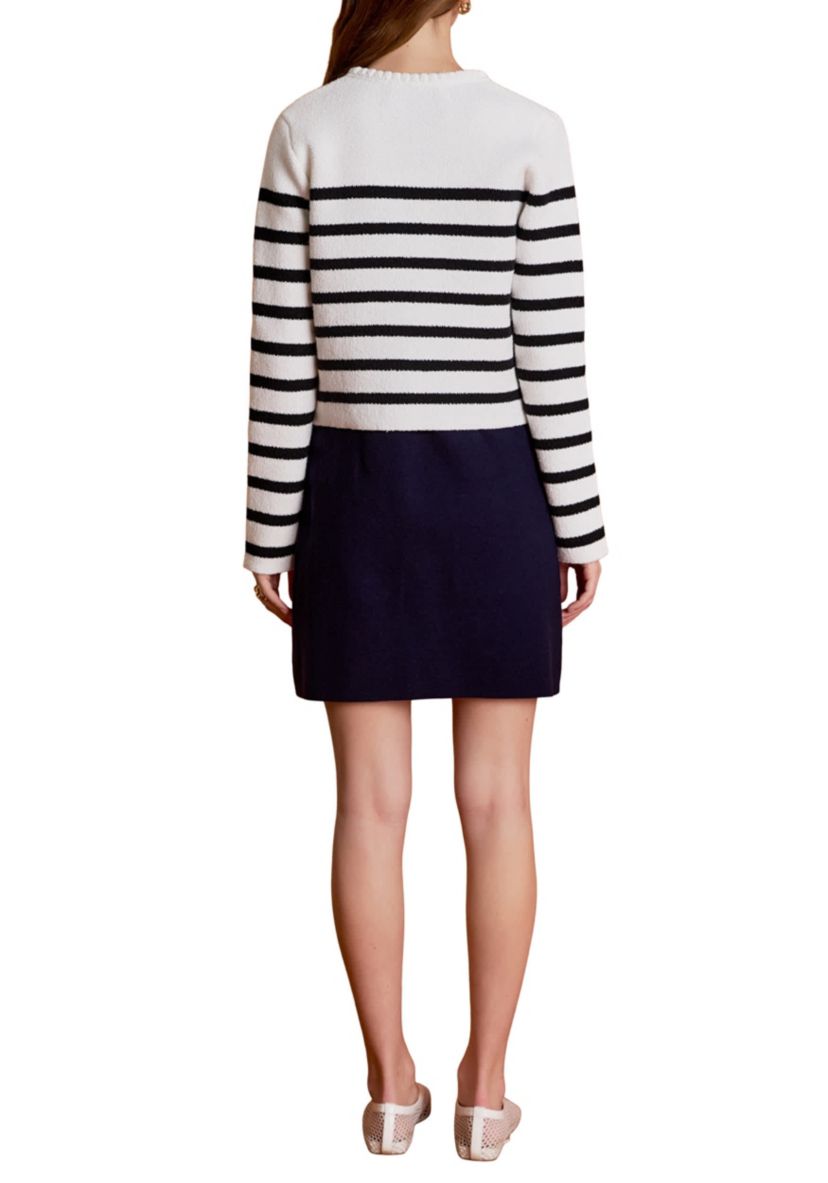 BRAIDED STRIPE CARDIGAN