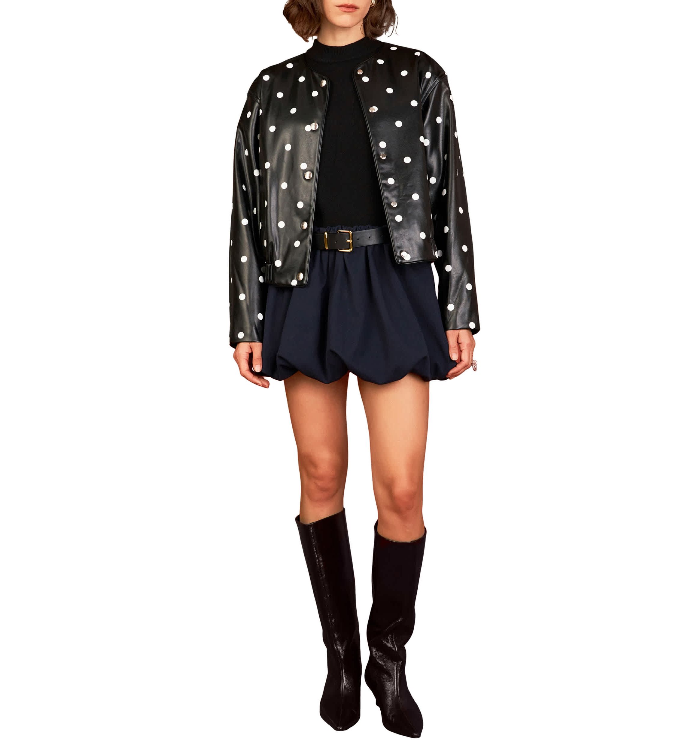 Polka Dot Leather Jacket