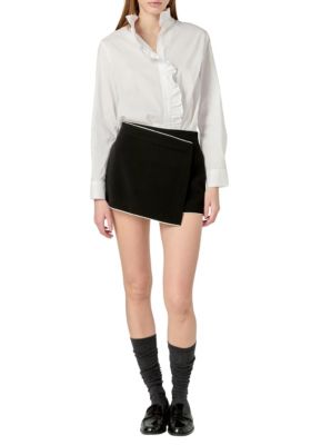 ENGLISH FACTORY Women's CONTRAST POINTED SKORT, White, Large