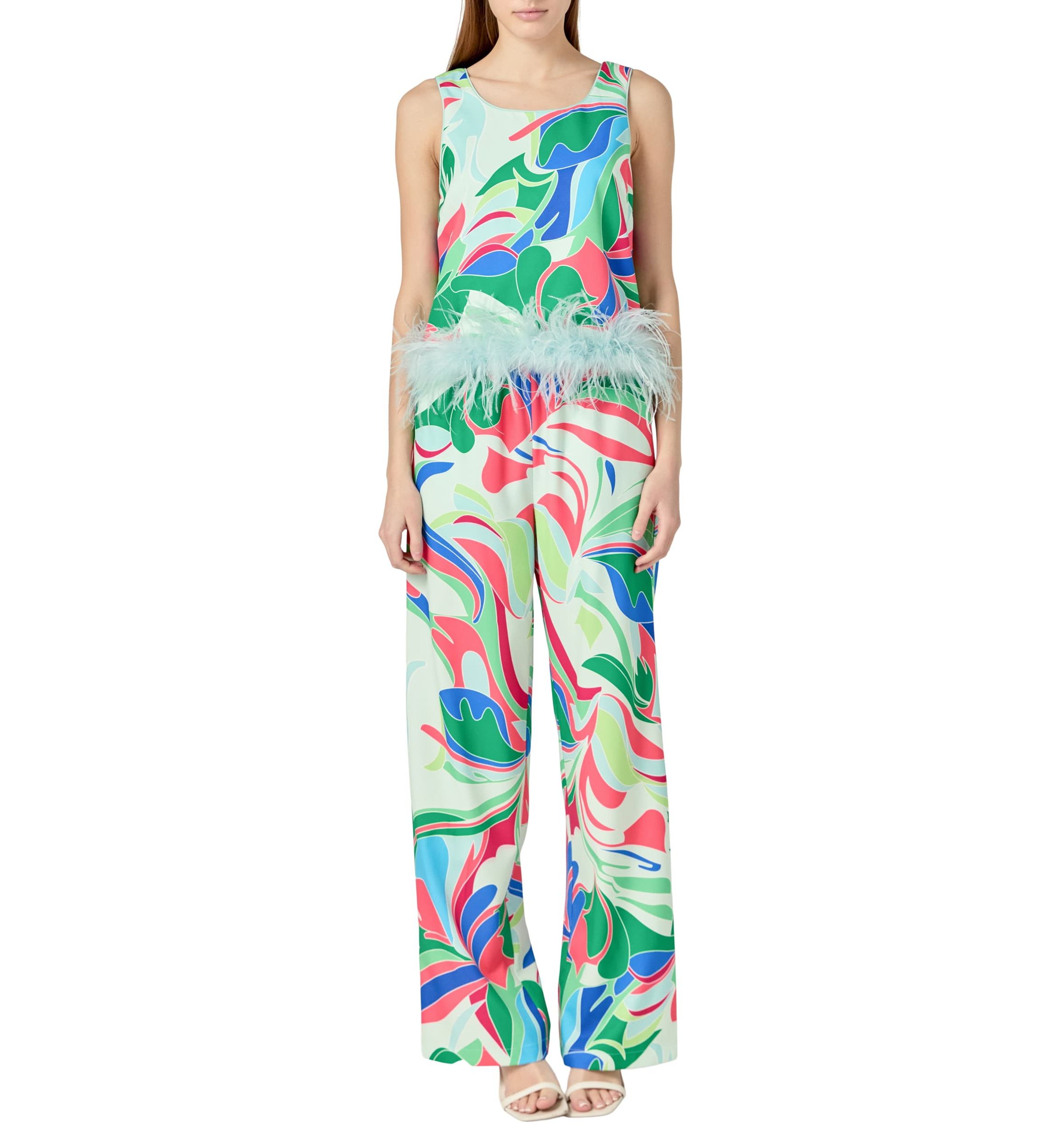 Print Wide Leg Pants