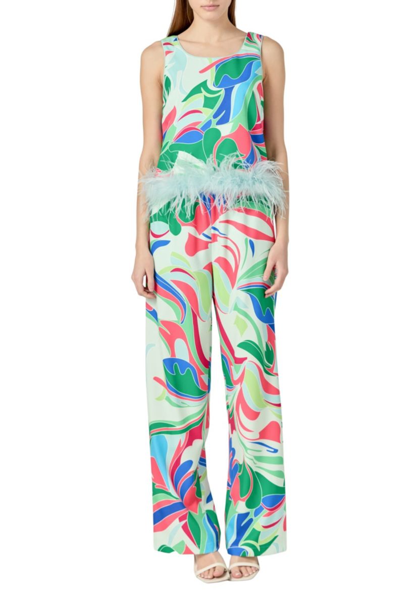 Print Wide Leg Pants