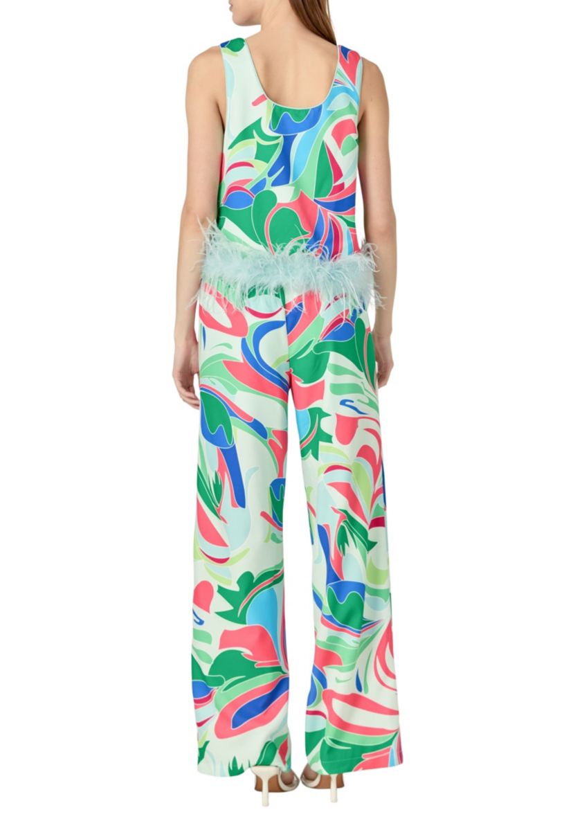 Print Wide Leg Pants