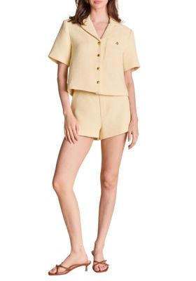 ENGLISH FACTORY Women's TWEED SHORTS, Yellow, Small