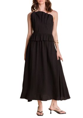 ENGLISH FACTORY Women's Ruffled Tube Top Dress, Black, Medium