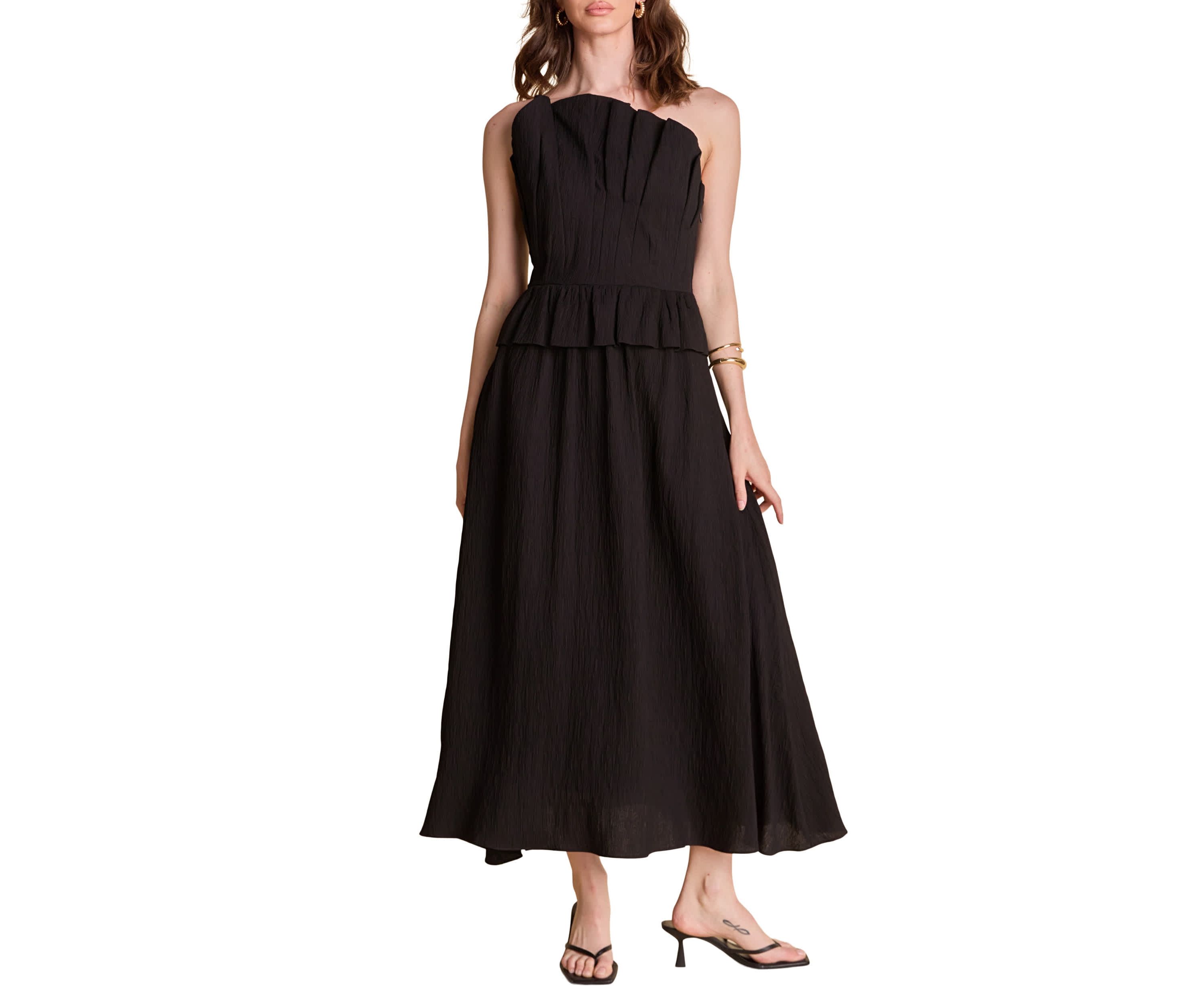Ruffled Tube Top Dress