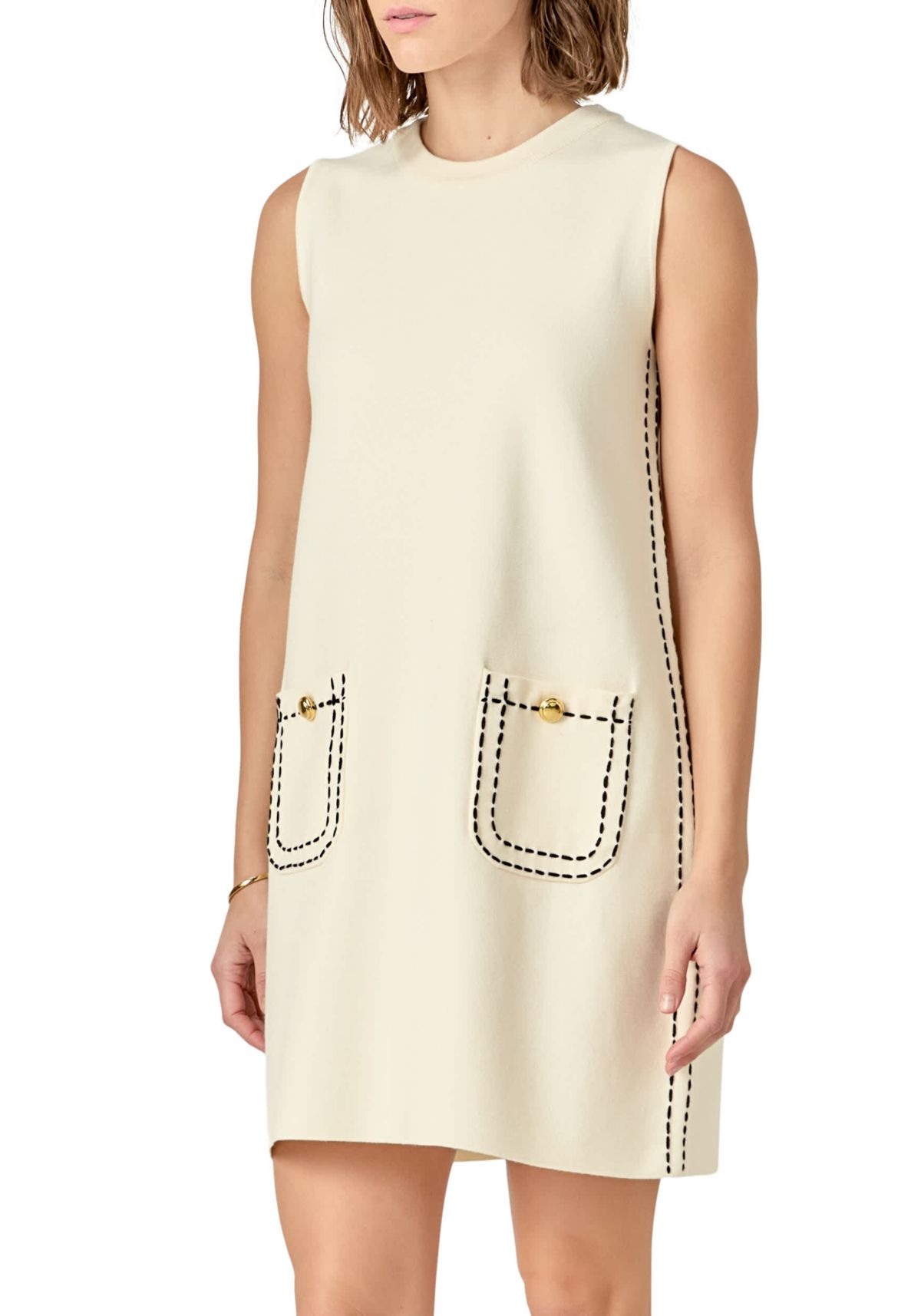 STITCH DETAIL KNIT MINI DRESS