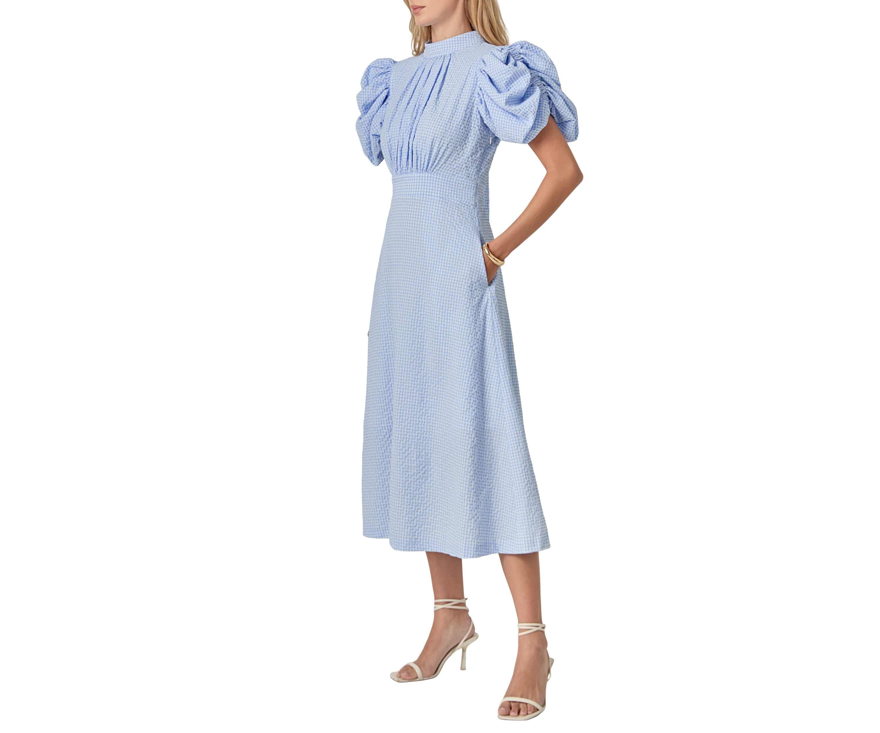 OPEN CHECK DRESS