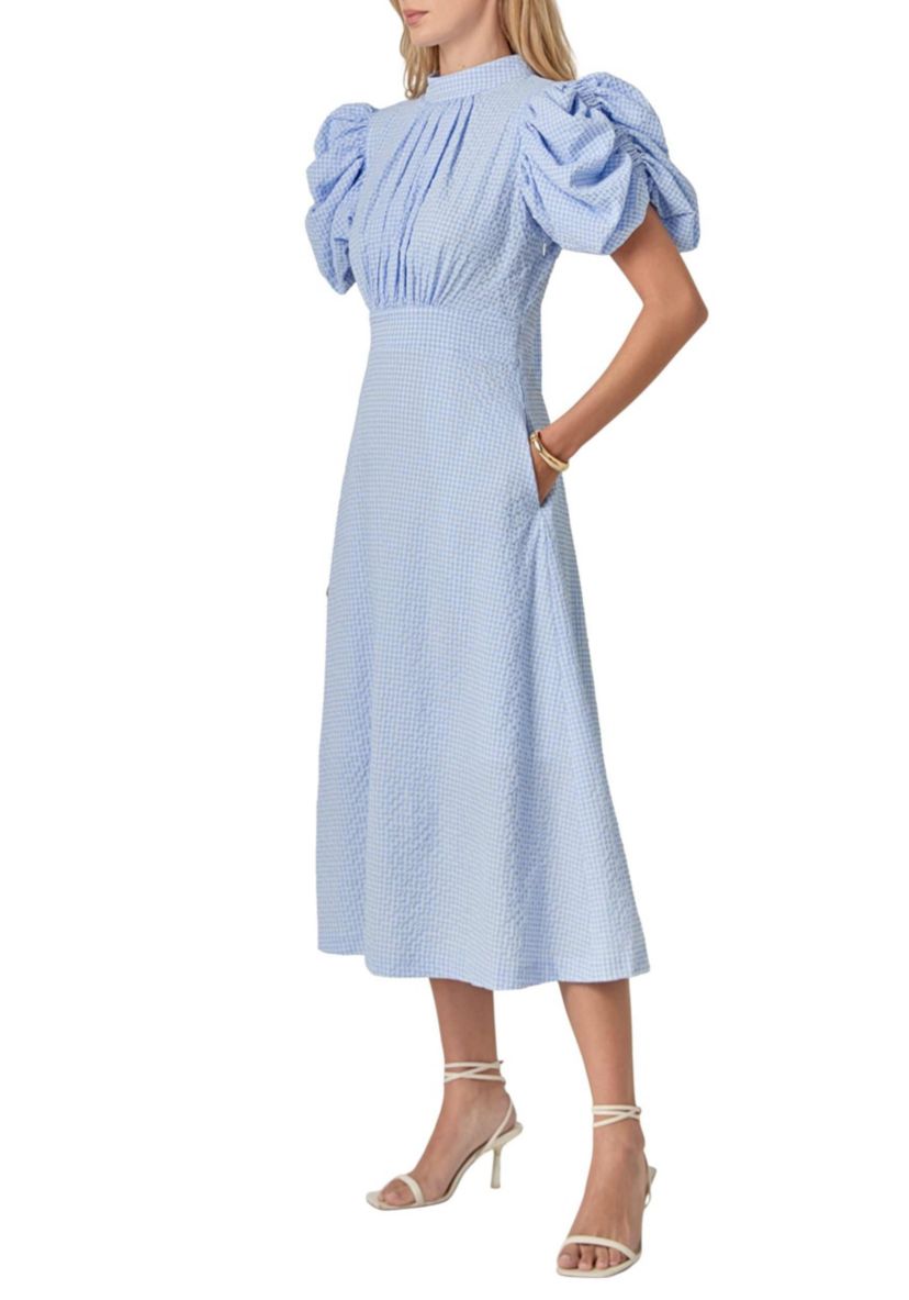 OPEN CHECK DRESS