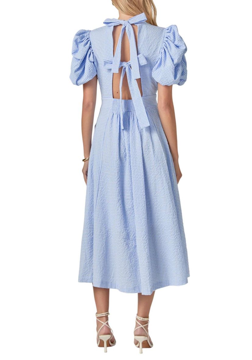 OPEN CHECK DRESS