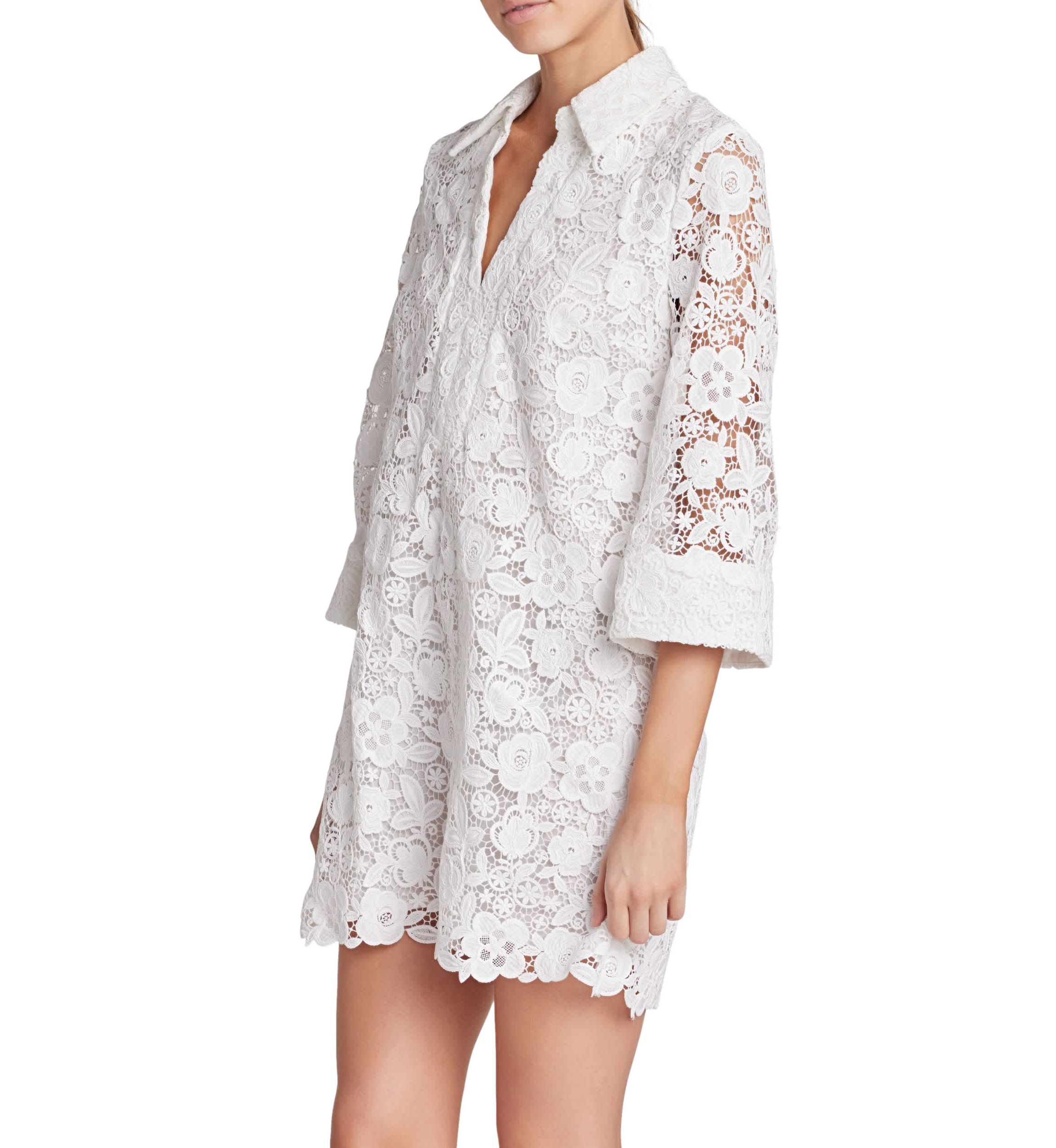 GUIPURE LACE MINI DRESS