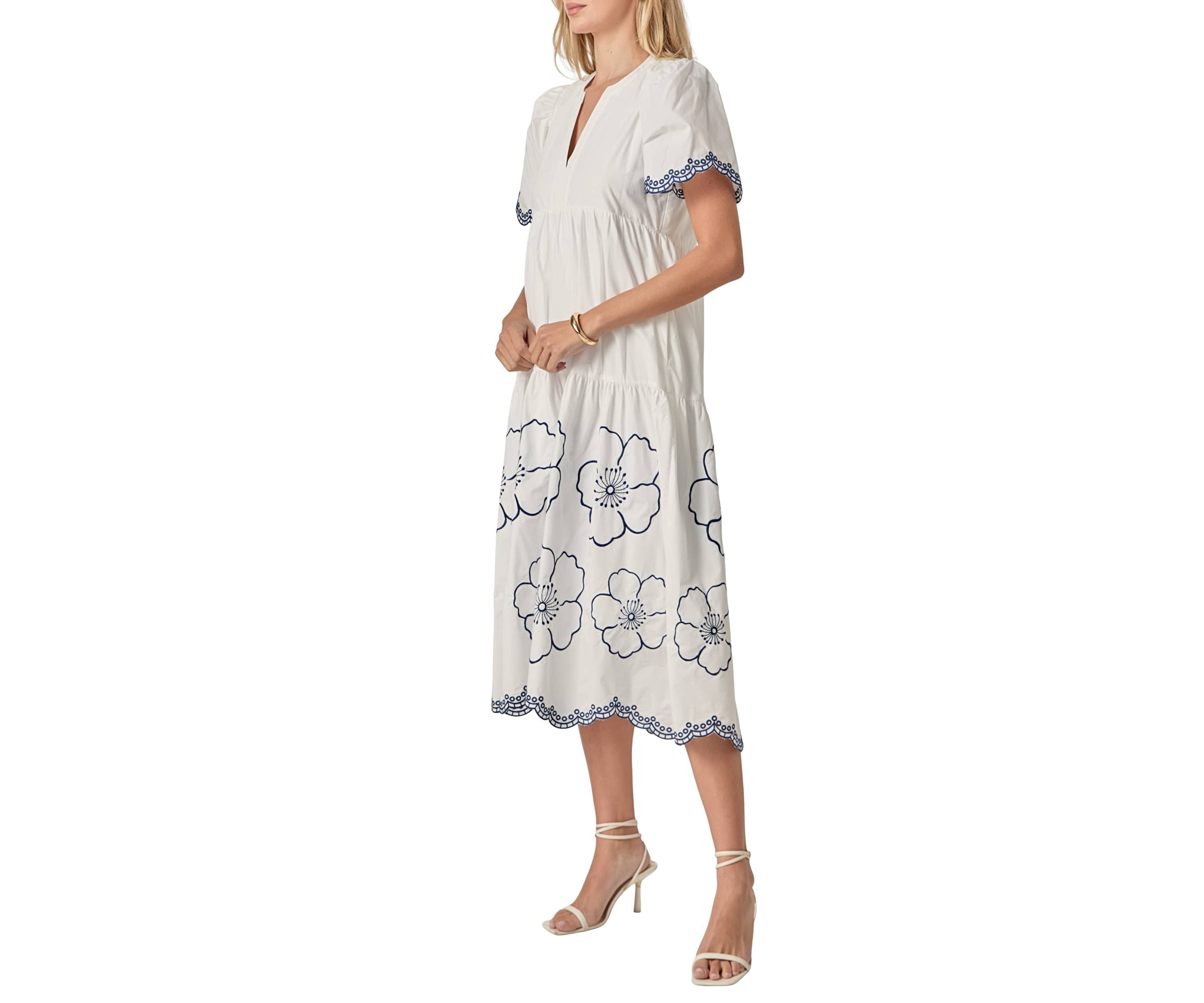 EMBROIDERED MIDI DRESS